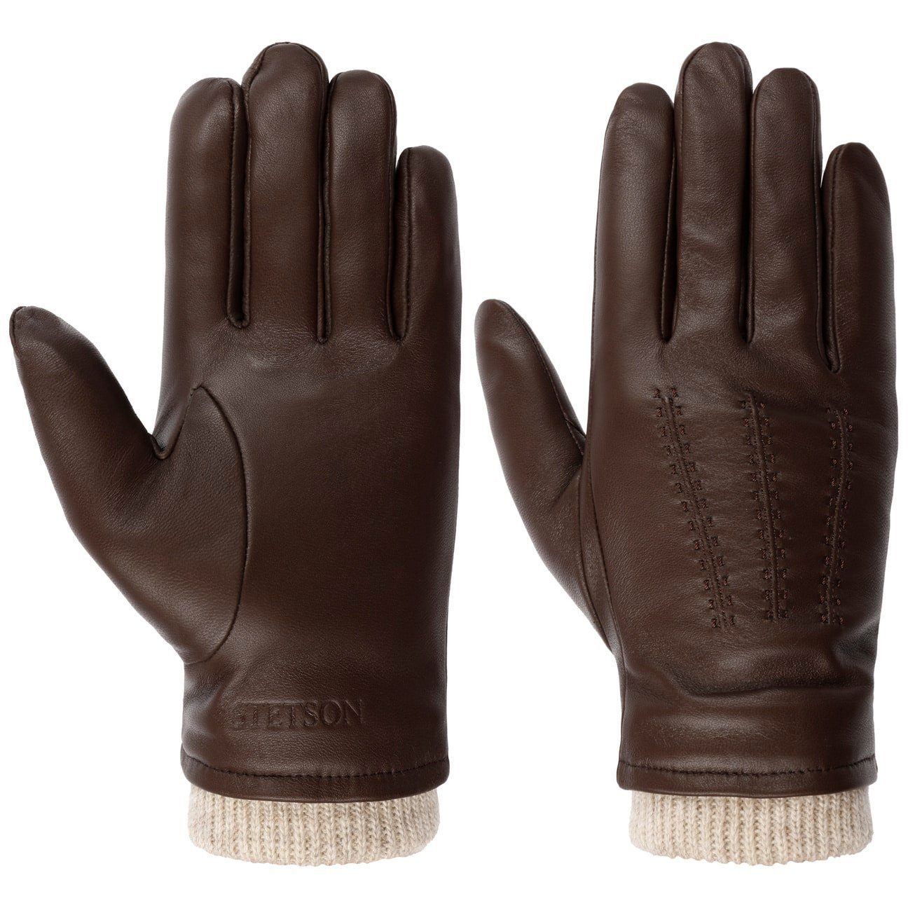 Stetson Lederhandschuhe Handschuhe mit Futter dunkelbraun | Handschuhe