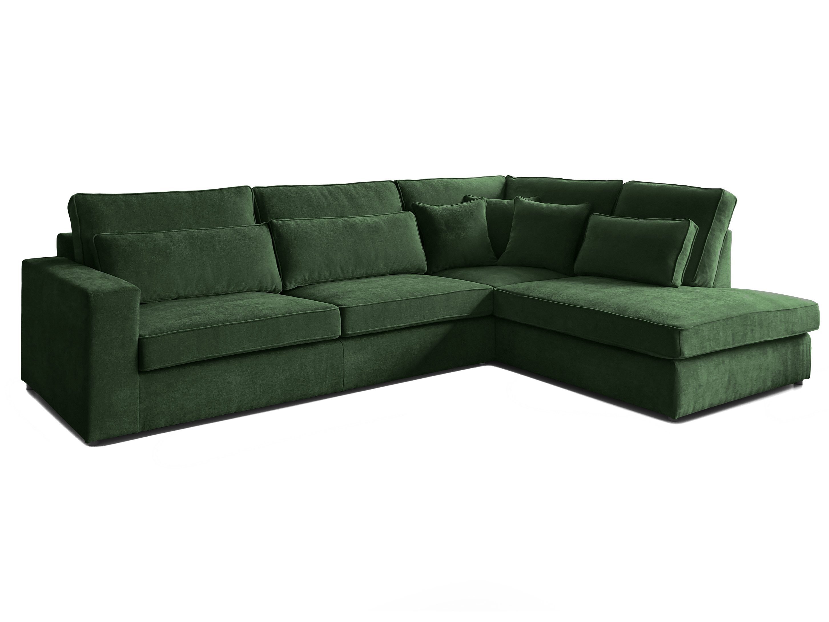 Beautysofa Ecksofa mit dekorativen Kissen PARMA, im modernes Design, klassische Polsterecke inklusive Wellenfedern, Ottomane links oder rechts wählbar