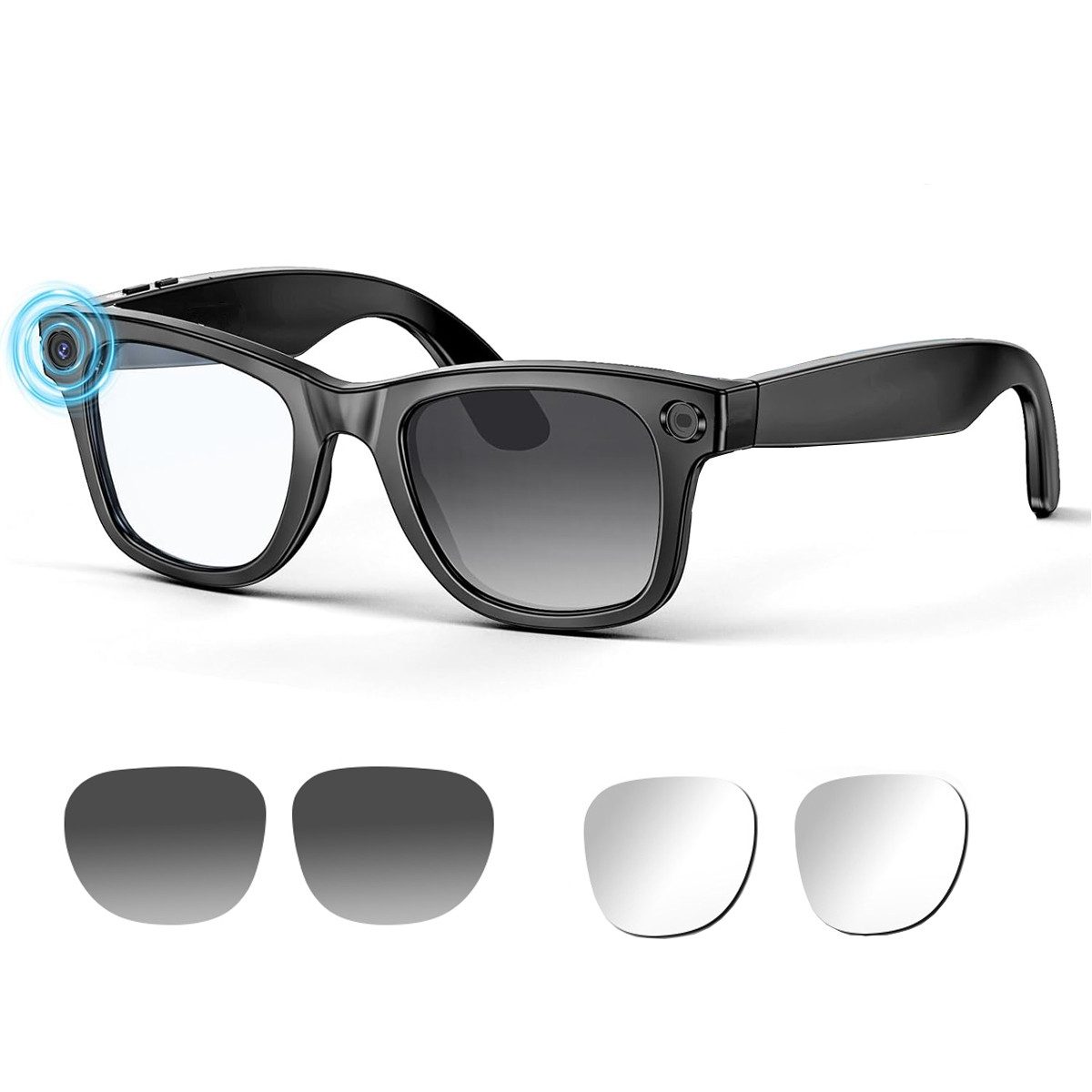 AeroAxis Sonnenbrille Smart Brille mit Kamera 8MP KI Videoaufnahme für Herren & Damen mit Echtzeitübersetzung, Open-Ear-Audio sowie Video- Sonnenbrille