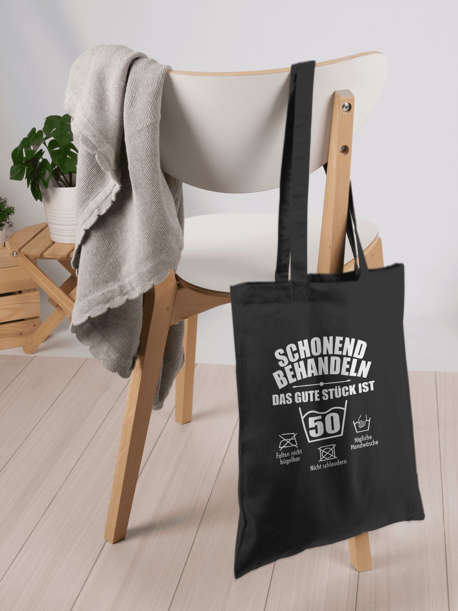 Shirtracer Baumwolltasche „50. Geburtstag – Fuffzich“ – 42 X 38 Cm, Mit Langem Henkel, Aus 100 % Baumwolle