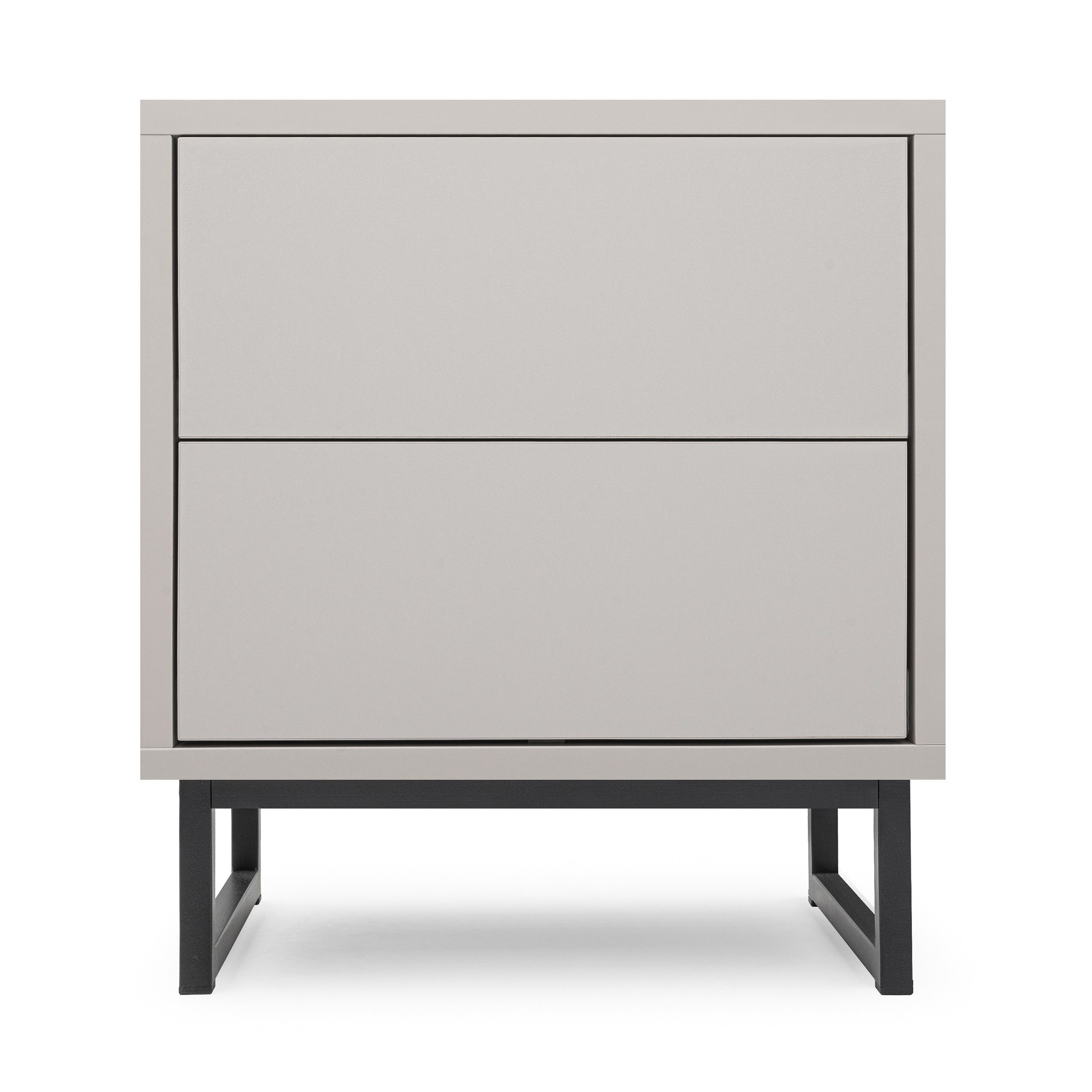 Beautysofa Nachttisch GIANA elegante grifflos mit 2 Schubladen (erhältlich in Sandbeige oder Flaschengrün), Breite: 43 cm