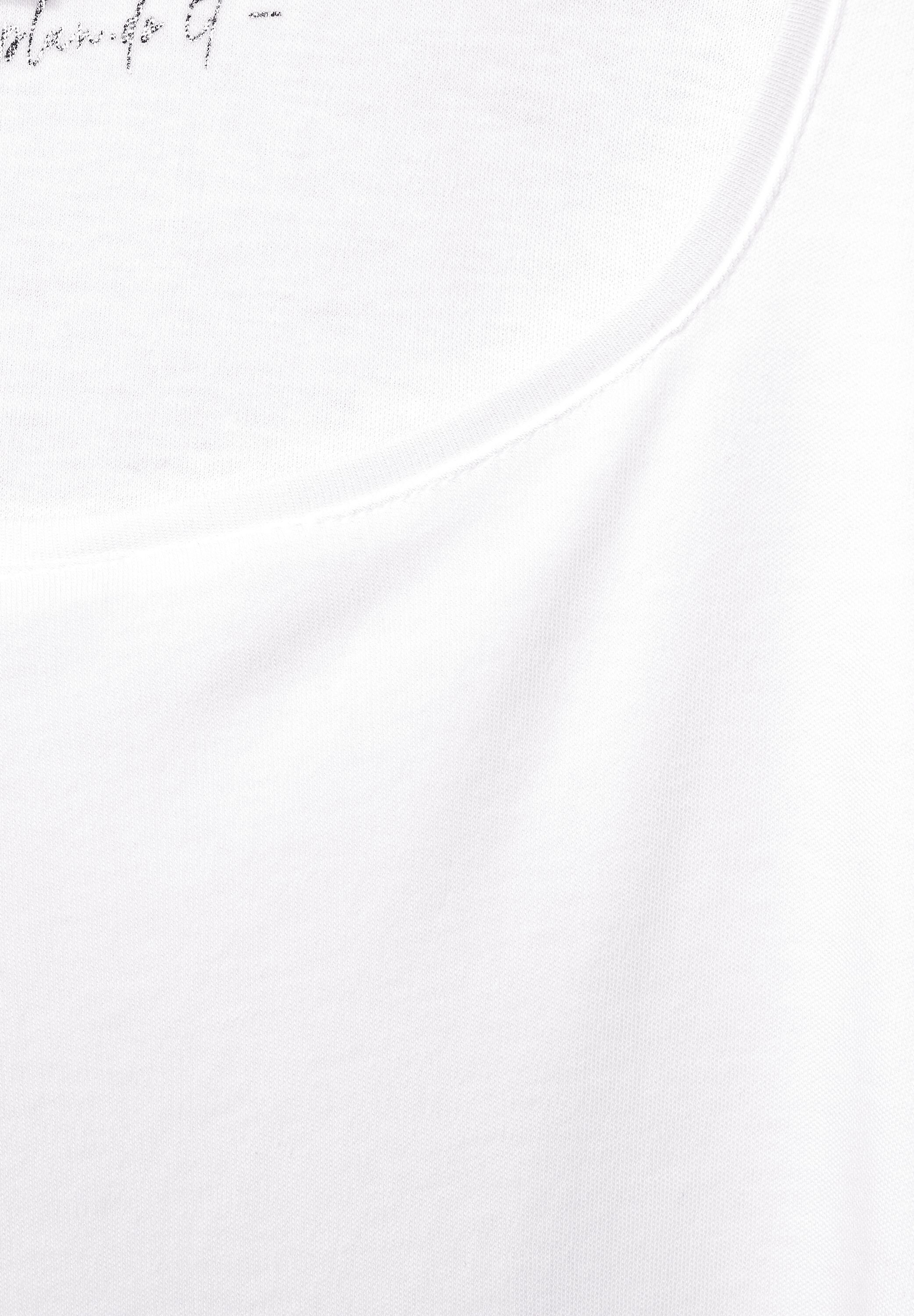 Rundhalsshirt STREET White in Unifarbe ONE