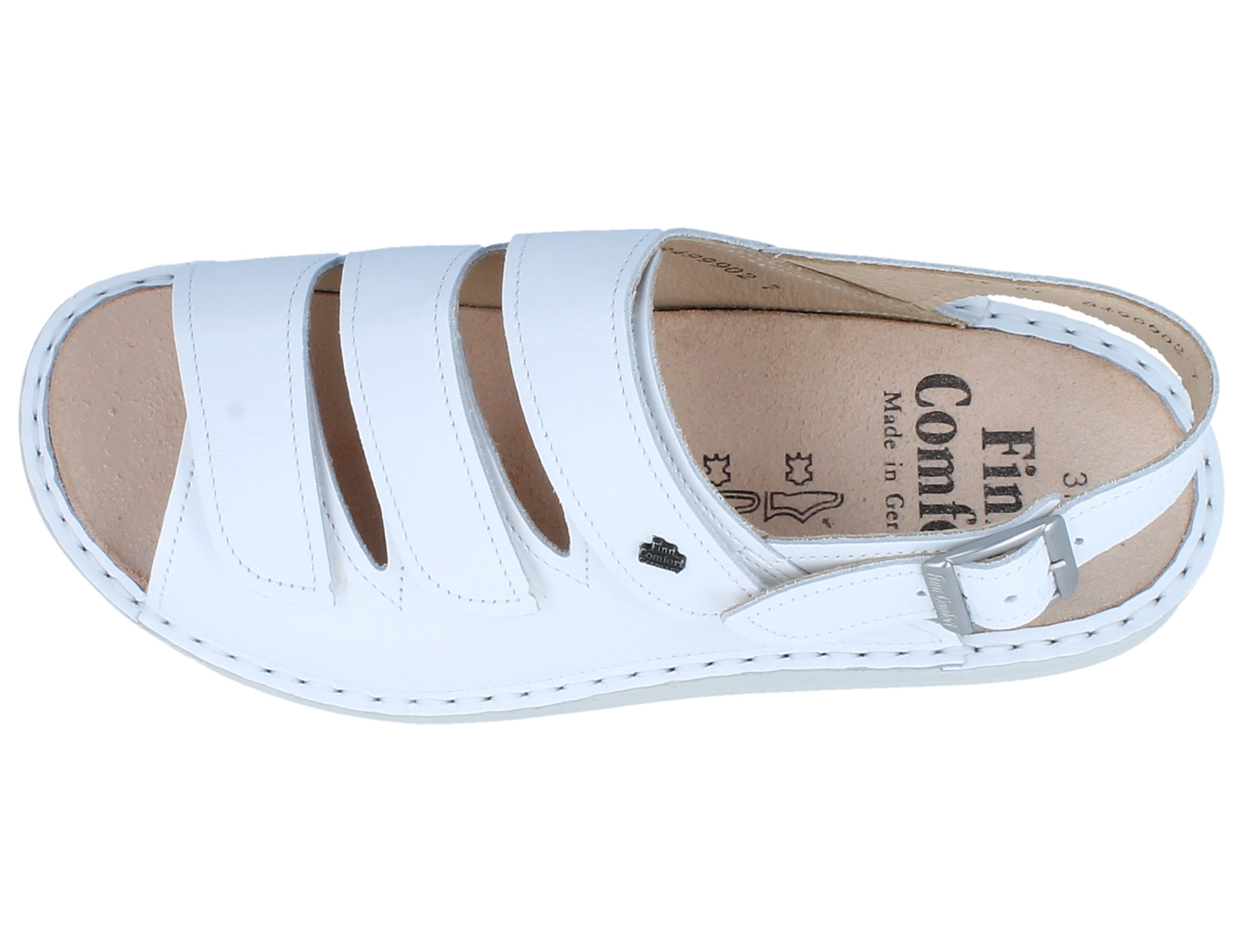 Finn Comfort FINN COMFORT Sylt Damen Herren Sandale weiss Glattleder - Größe: 46 Sandale Wechselfußbett