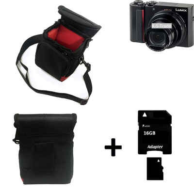 K-S-Trade Kameratasche für Panasonic Lumix DMC-TZ202, Kameratasche Fototasche Umhängetasche Schutz Hülle mit Zusatzfach