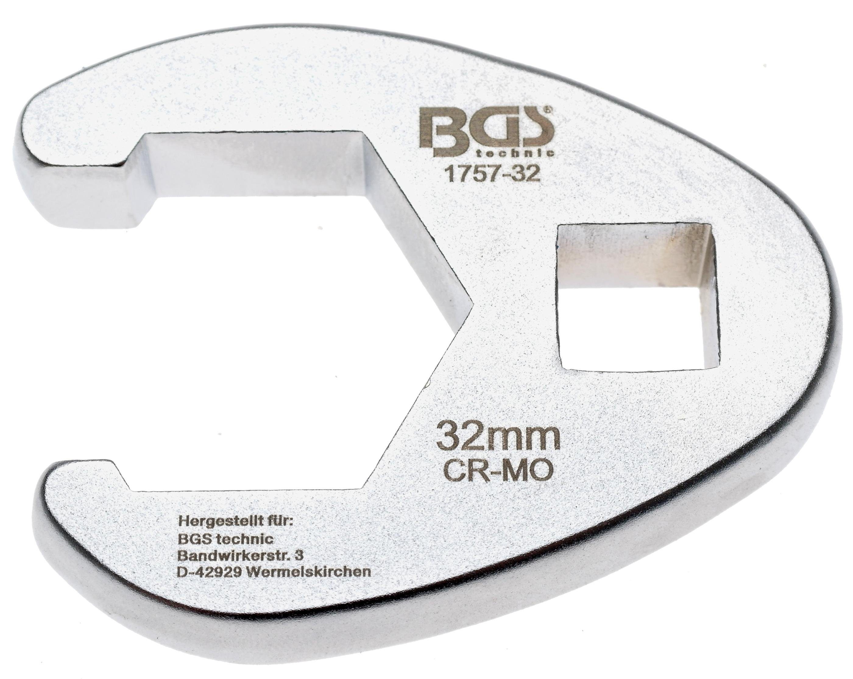 BGS technic Stecknuss Hahnenfußschlüssel, Antrieb Innenvierkant 12,5 mm (1/2), SW 32 mm