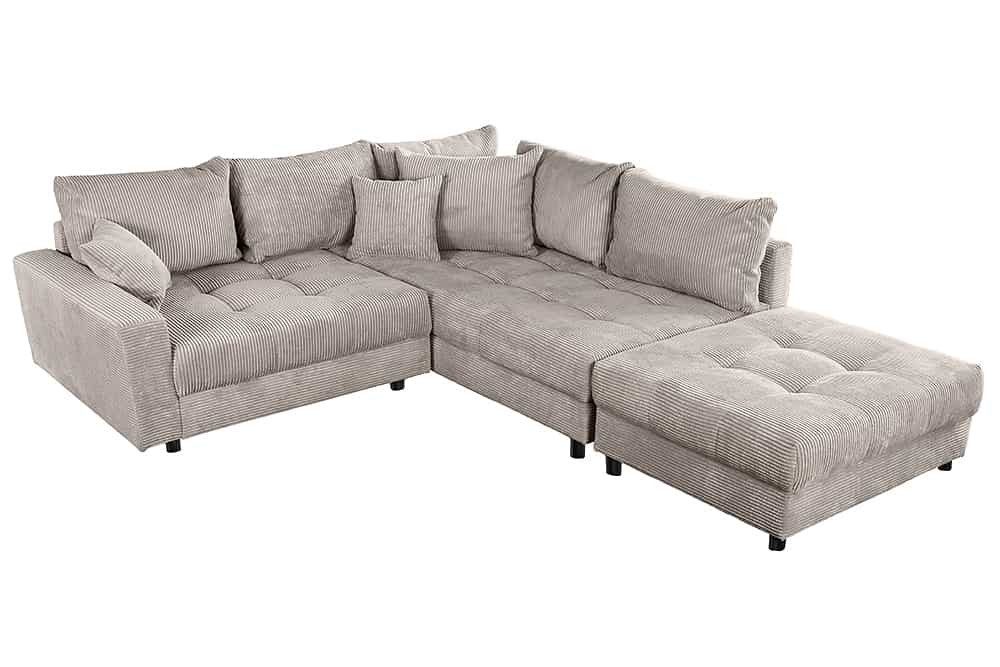 riess-ambiente Ecksofa KENT 220cm greige / günstig online kaufen