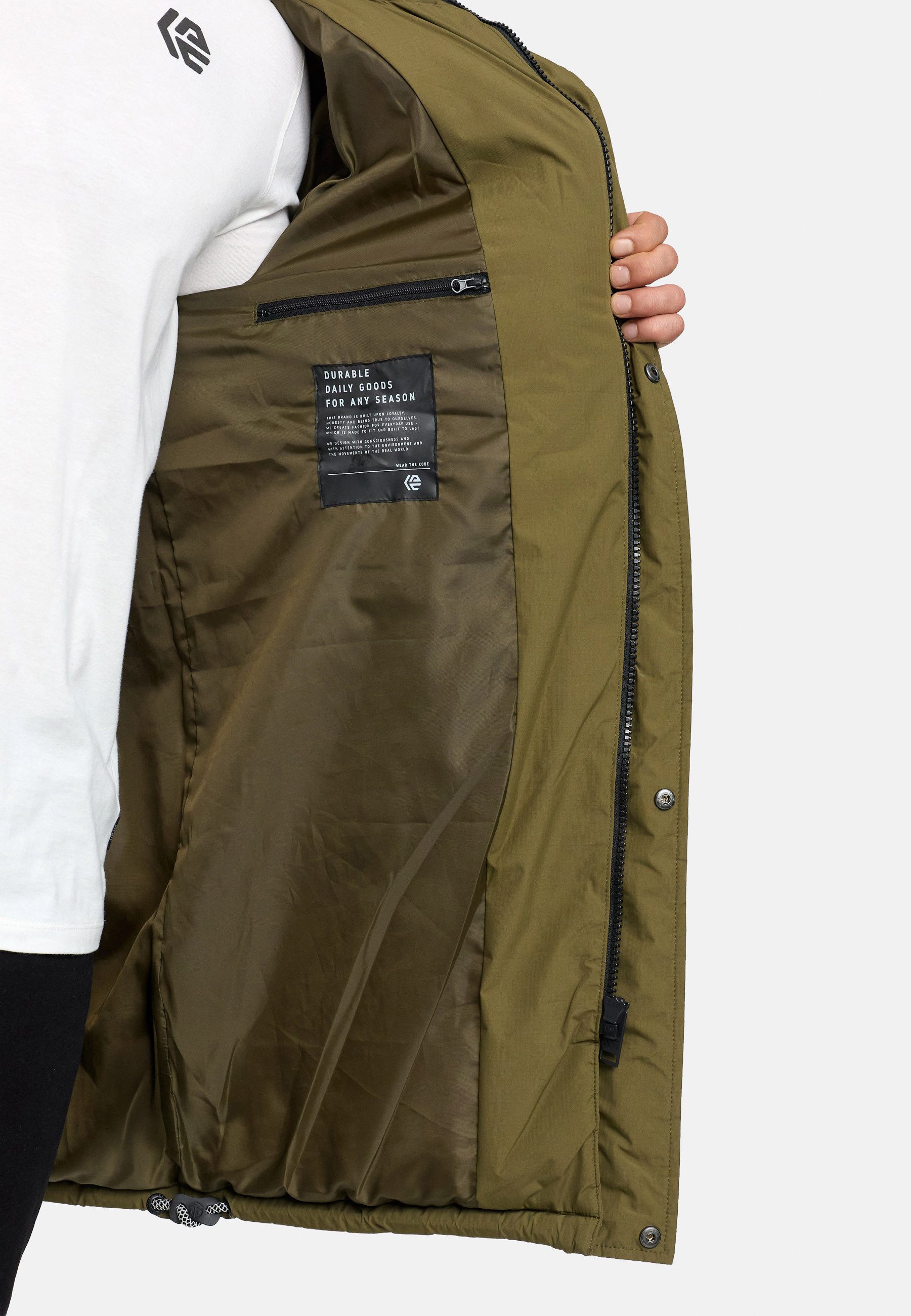 Indicode Winterjacke Herren INPazze Jacke Winter Herrenjacke Steppjacke mit Kapuze und Reißverschluss