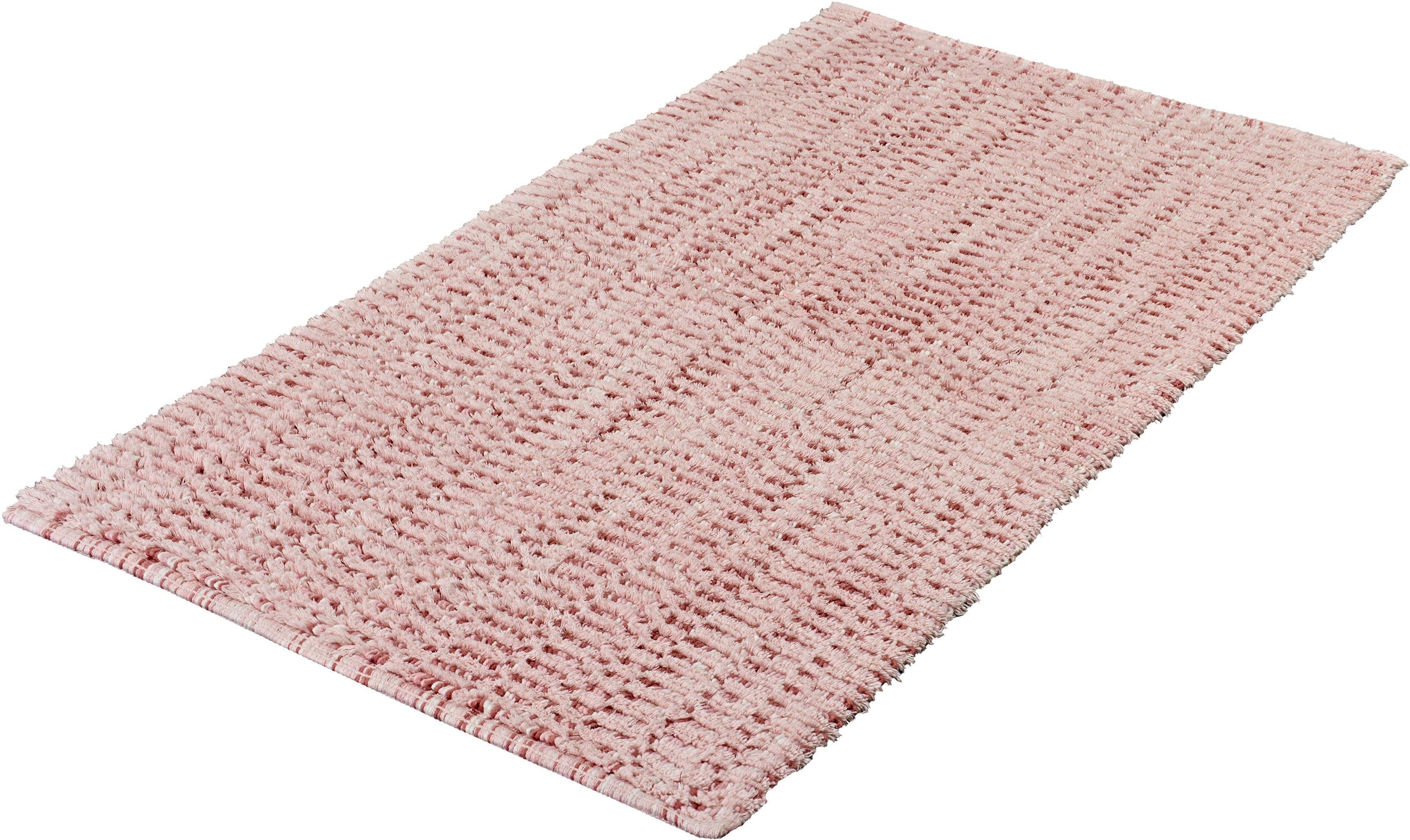 Kleine Wolke Badematte Sway, Badvorleger, Badezimmer Teppich, Höhe 10 mm, rutschhemmend beschichtet, fußbodenheizungsgeeignet, Baumwolle, quadratisch, Badteppich, Uni Farben mit Melange Effekt