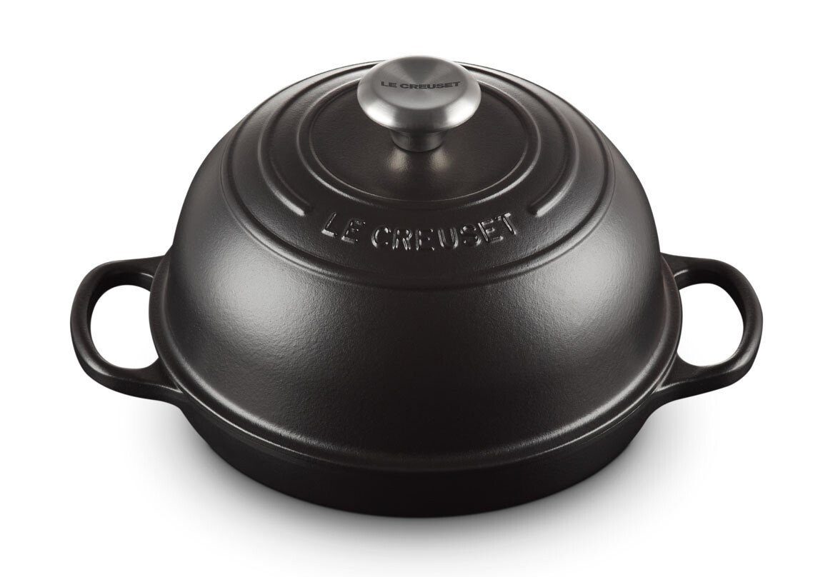 LE CREUSET Bräter Brot Bräter 24 cm Signature Schwarz, Made in France