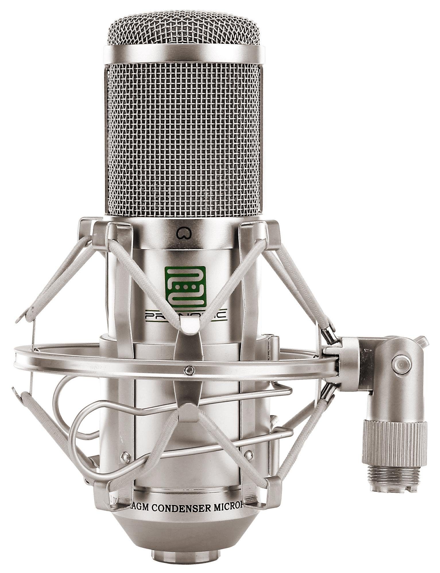 Pronomic Mikrofon CM-100 Studio Großmembranmikrofon (Ideal für Radioproduktion, Podcast oder Hörspiel, 4-tlg), Kondensator Mic inkl. Mikrofonspinne & Windschutz