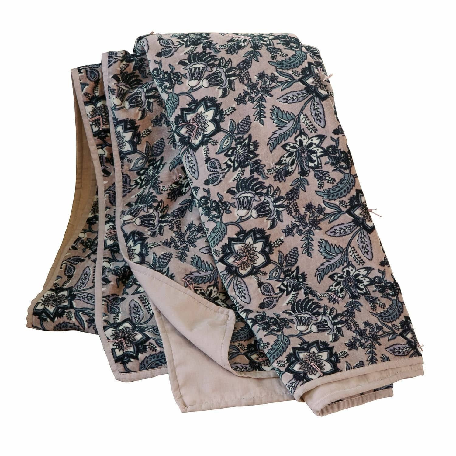 Mirabeau Tagesdecke Plaid Elarion altrosa/blau