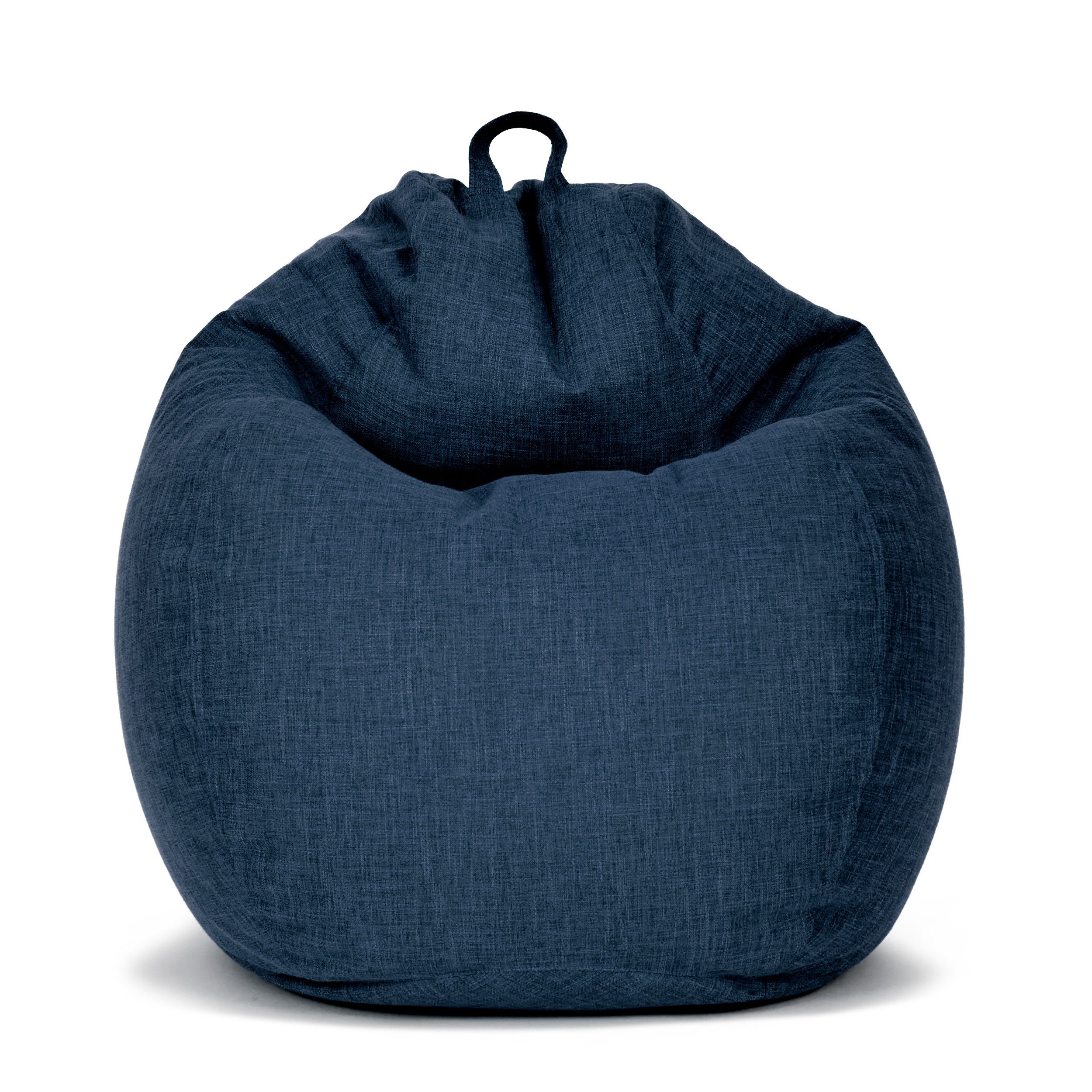 Green Bean Sitzsack Home Linen (Indoor Riesensitzsack mit EPS-Perlen Füllung -, Kuschelig Weich Waschbar), Sitzkissen Lounge Chair Dunkelblau