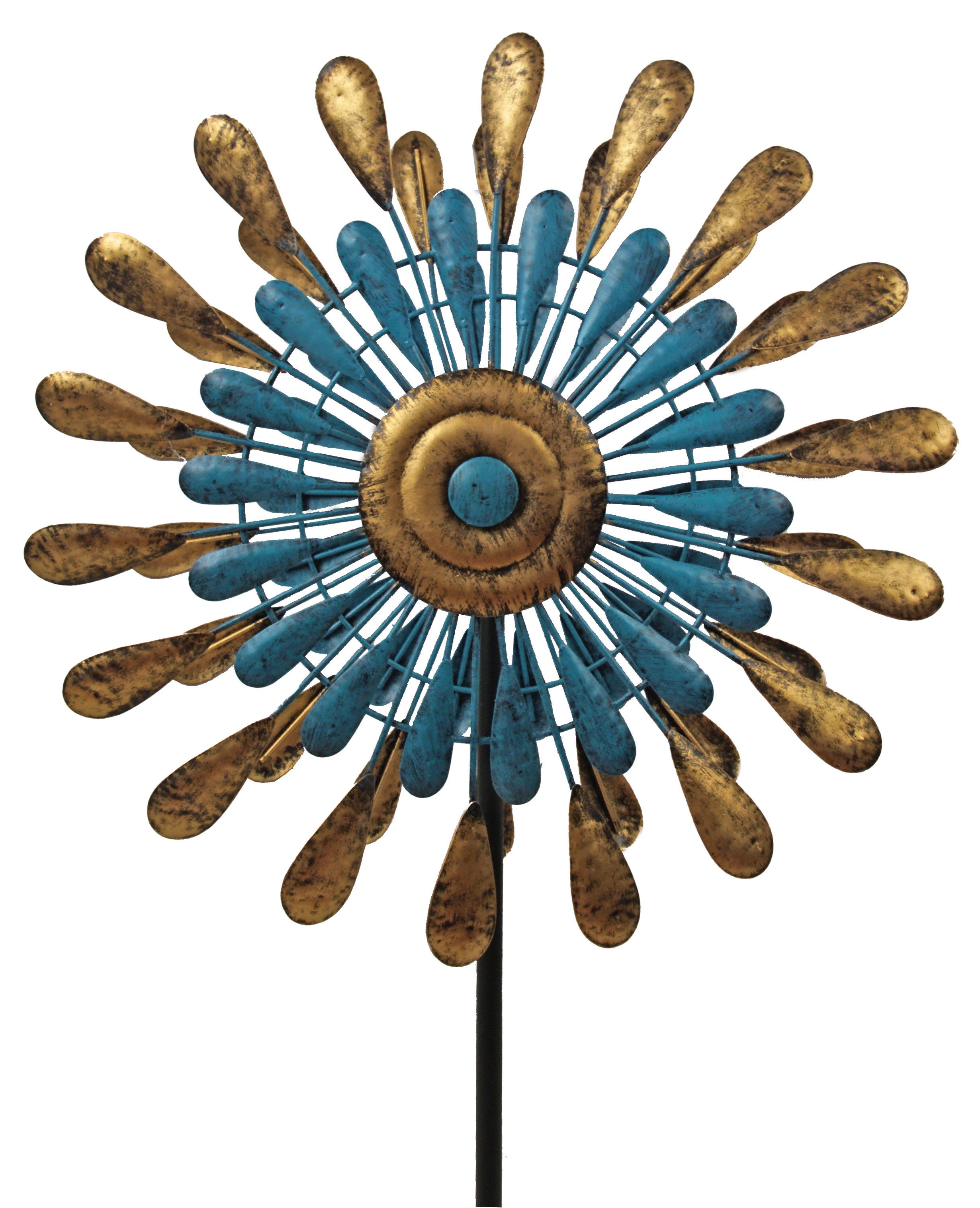 IKO Deko-Windrad Elegantes Windrad – Kunstvolles Design aus Metall für Ihren Garten (1 St), Windrad, bunt, Metall, Gartendeko, wetterfest, Balkon, Garten