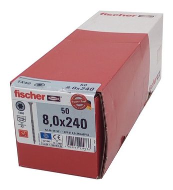 Fischer Befestigungstechnik Schraube 10,6 Kg Fischer Holzschrauben Set Power Fast gemischt Senkkopf Edelsta