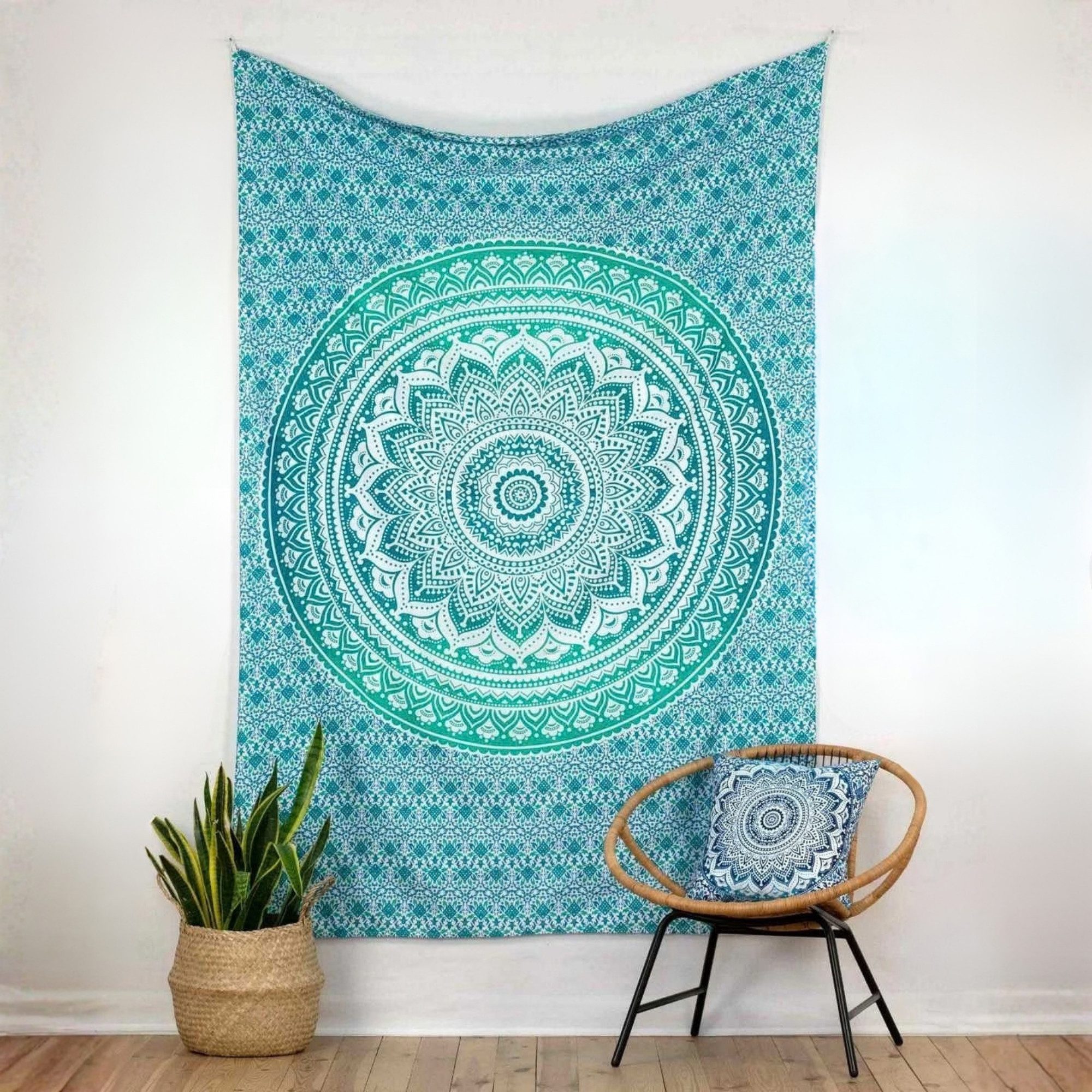 Karmandala Wandteppich Ombre Mandala 1,4 x 2 m, Orientalisches Mandala Muster