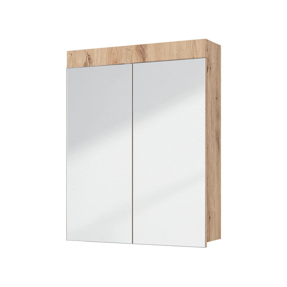Vicco Badezimmerspiegelschrank Luna, Eiche, 60 x 77 cm (1-St., Badschrank)
