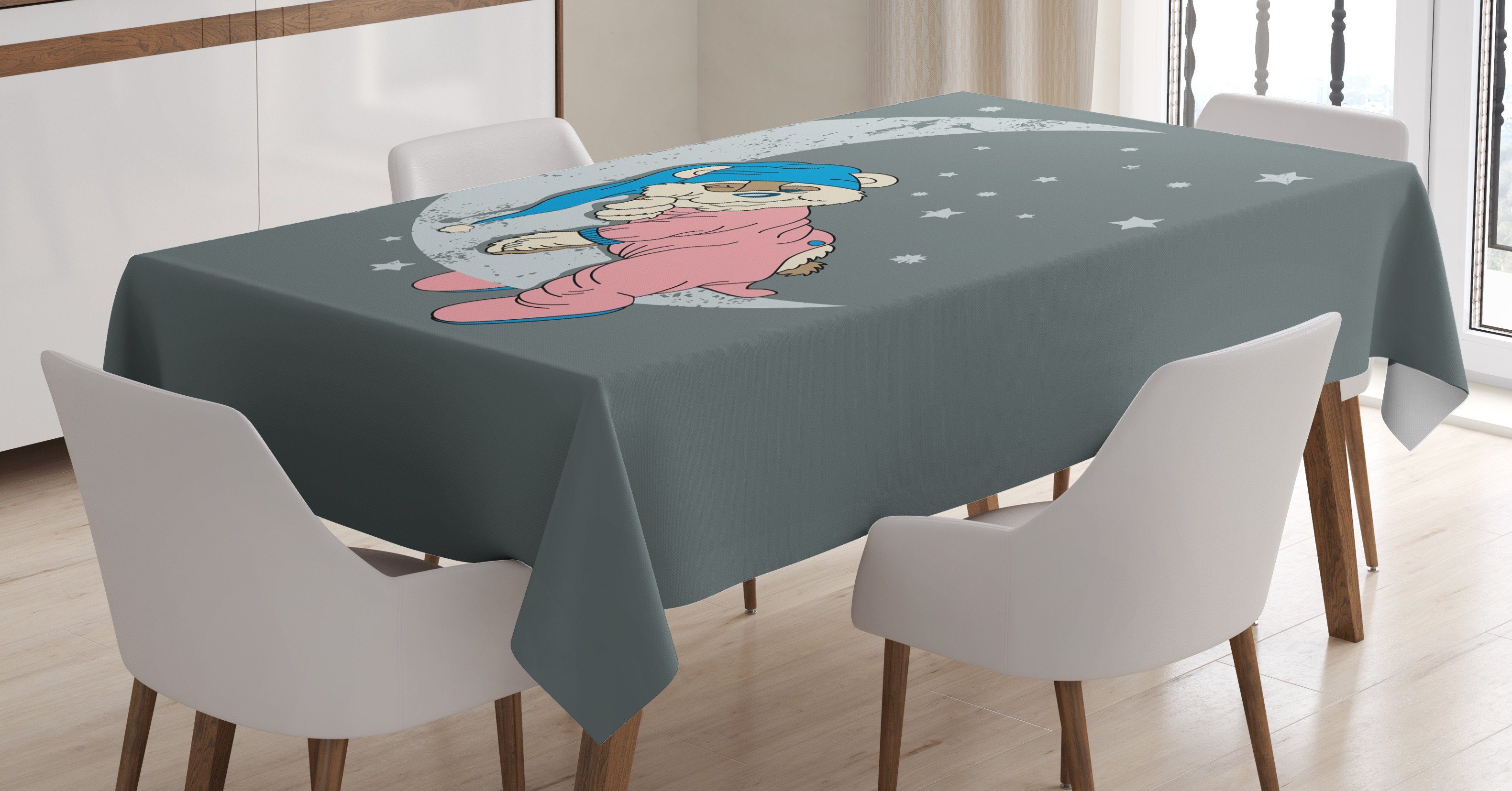 Bär Farben, Für Farbfest dem Klare Schlafen den Tischdecke Außen Abakuhaus Baby Mond geeignet auf Waschbar Bereich