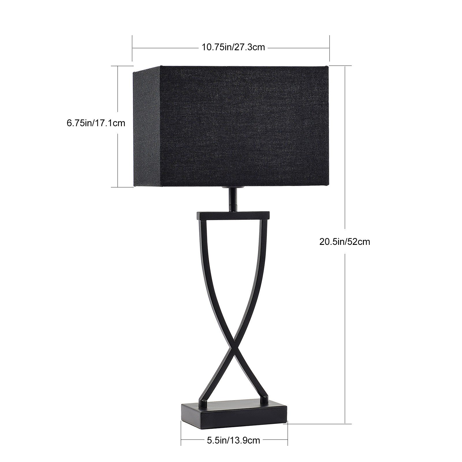 Tukrool Nachttischlampe Nachttischlampe, schwarzer feiner Leinenschirm, günstig online kaufen