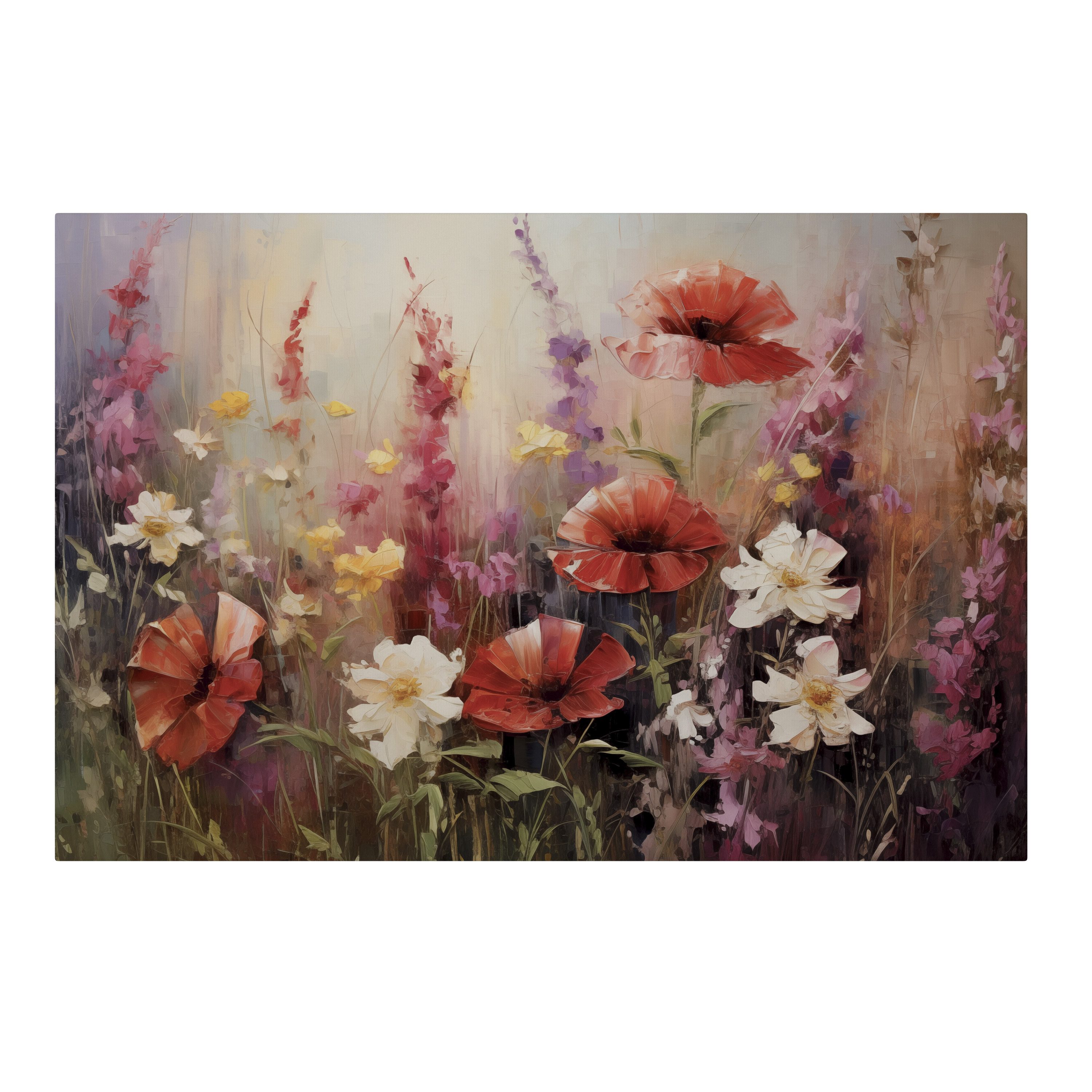 SPACEREBELS Leinwandbild VIBRANT BLOOM SYMPHONY, Blumen & Pflanzen (1 St), 3 cm Keilrahmen, Baumwollleinwand