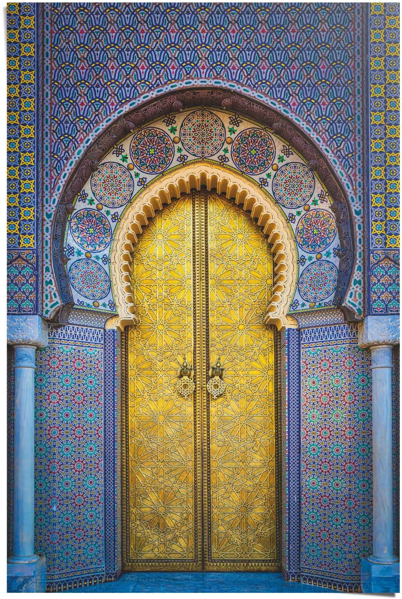 günstig Reinders! Poster Goldene (1 St) - - Köningspalast Stilvoll Farbenfroh Tür Orientalisch Fez, 