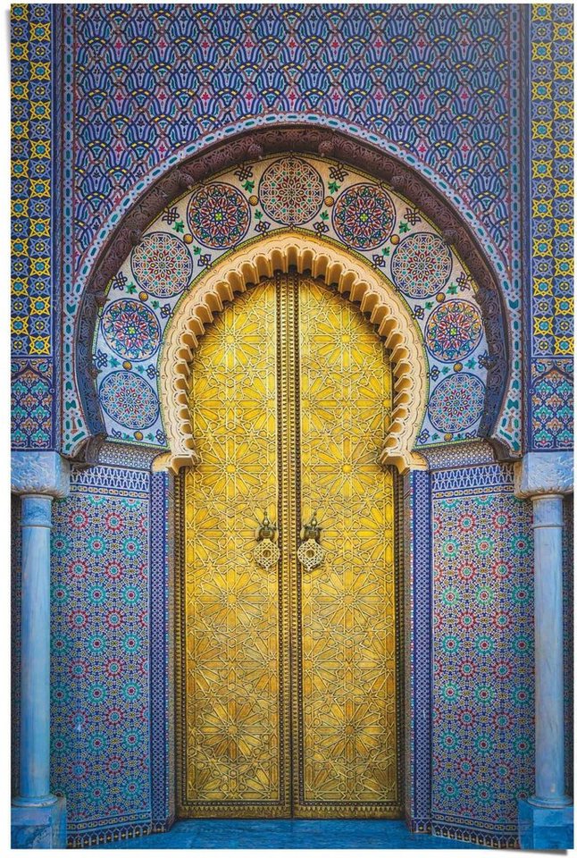Reinders! Poster Goldene Tür Orientalisch - Stilvoll - Farbenfroh -  Köningspalast Fez, (1 St)