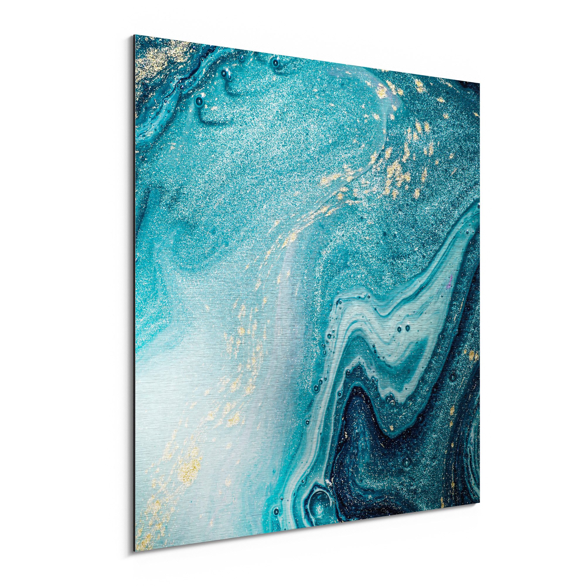 DEQORI Metallbild 'Meer aus Marmor', Alu Dibond Bild Aluminium Aluverbundplatte Design Wandbild Aludibond