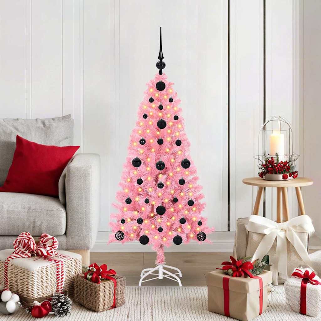 vidaXL Künstlicher Weihnachtsbaum Weihnachtsbaum Rosa 120 cm PVC