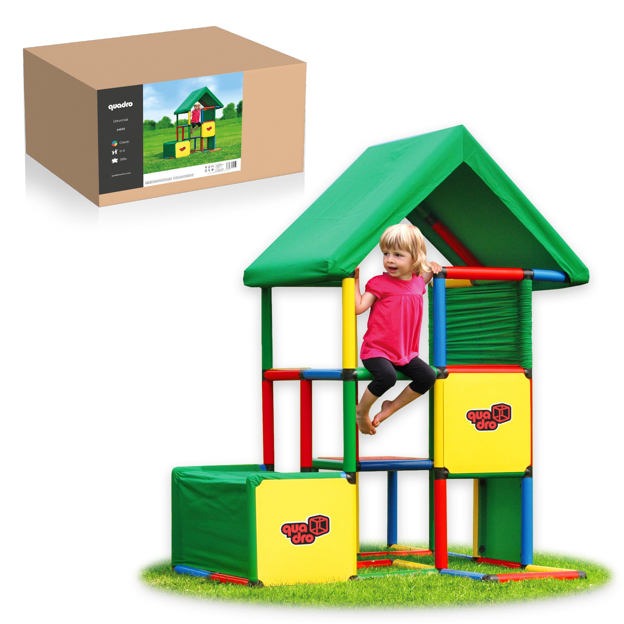 QUADRO Spielturm Universal, Modulares Stecksystem, ab 2 Jahren, Made in Germany, UV-stabil