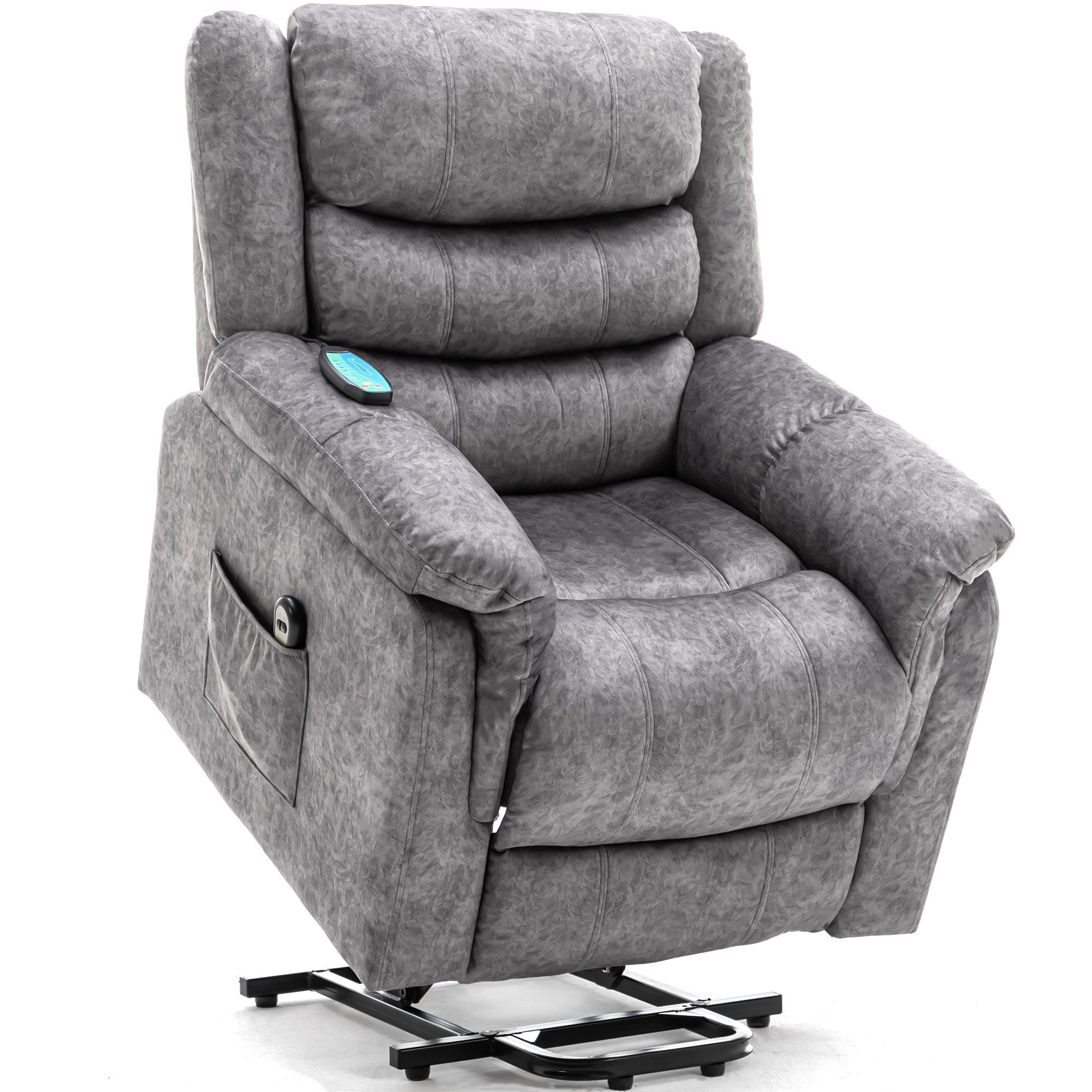 Merax TV-Sessel, Relaxsessel Aufstehhilfe Wärme, Massagesesel elektrisch Schwarz