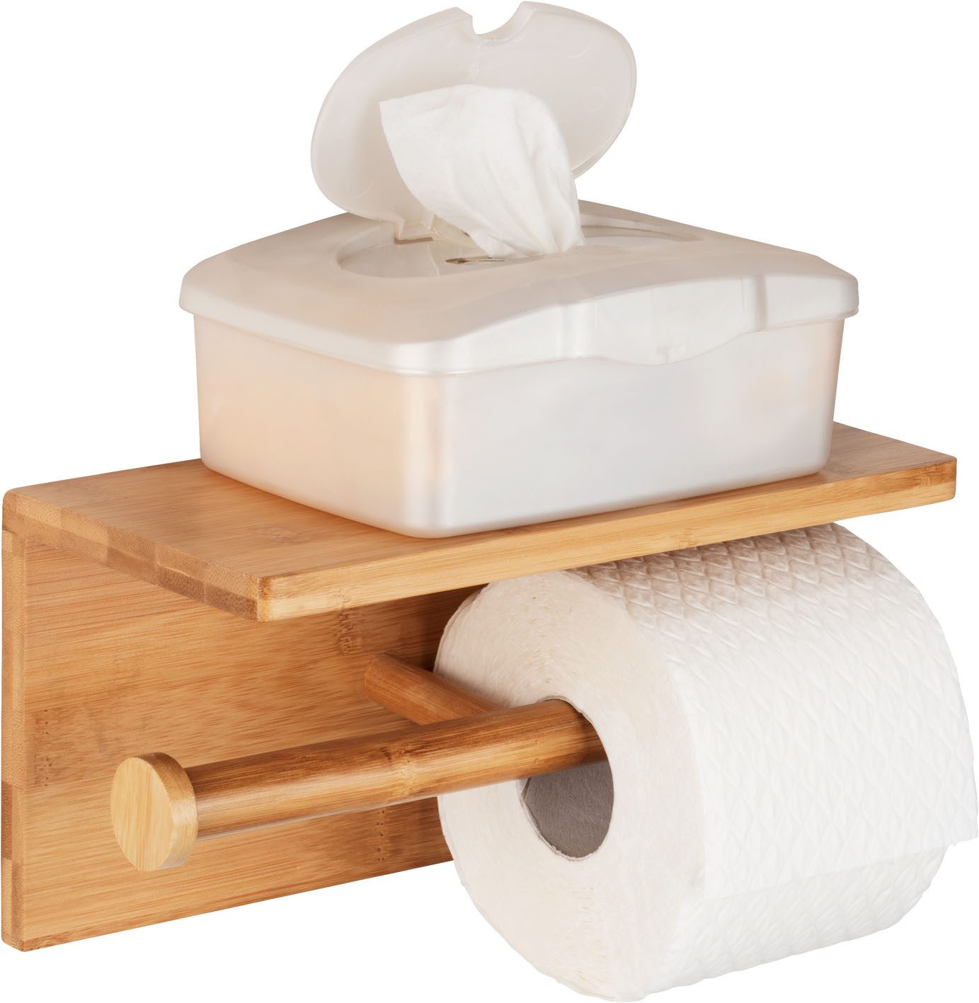 WENKO Toiletten-Ersatzrollenhalter Bambusa, aus Bambus – Bild 5 von 5