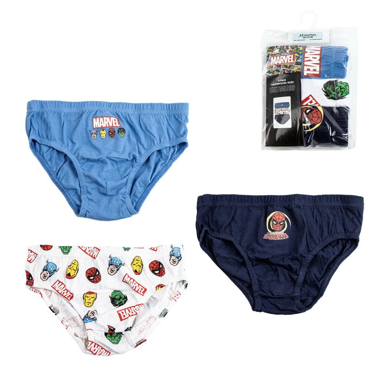 Cerda Slip Marvel Slip-Set für Jungen 3 Unterhosen Kinder Superhelden Unterwäsche (Packung, 3-er)