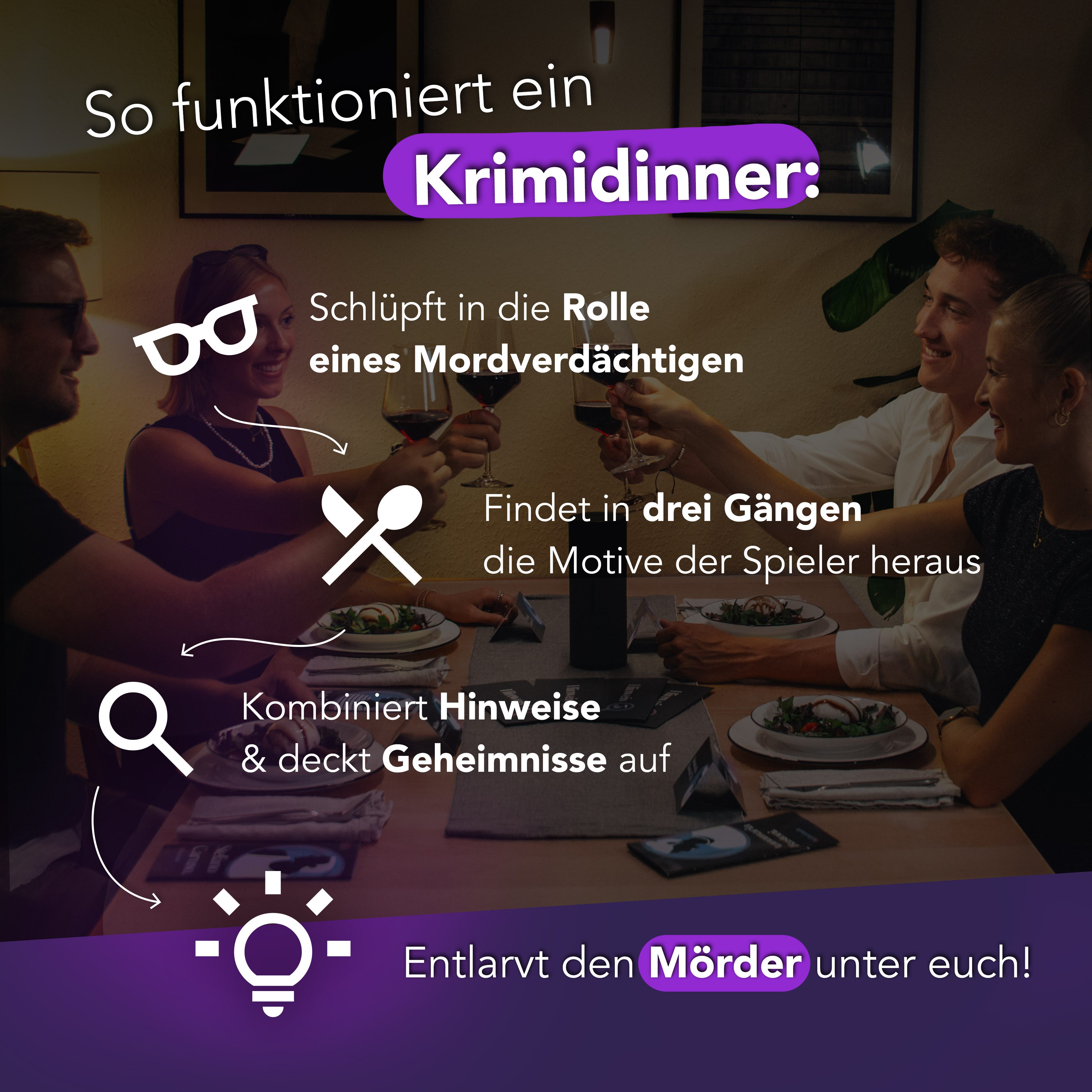 CRIMECASES Hörbuch Krimidinner für 8-10 Personen: Das letzte Meeting, (Firmenfeier Krimi Dinner Spiel, Mordfall lösen Spiel mit App), Murder Mystery Party für 8 – Bild 4 von 5