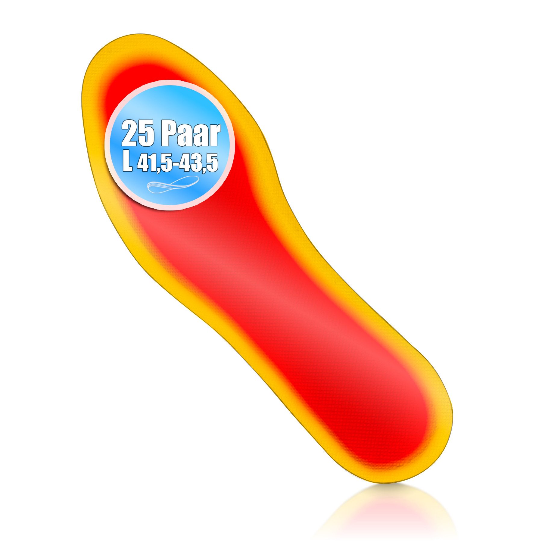 BigDean Грелки для ног 25 Paar Грелки для ног Размер 41,5-43,5 8h Wärme ohne Strom, Set 25-tlg., Грелки для ног, 8h Wärme