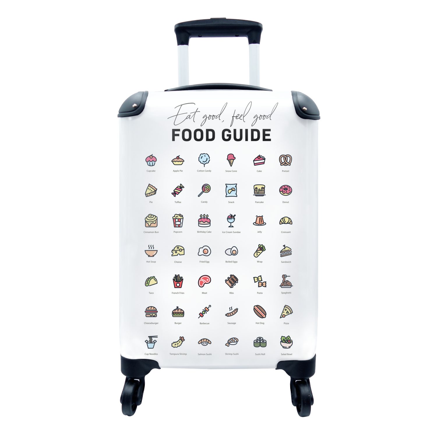- Handgepäck Lebensmittel, mit Küche Ferien, Reisetasche Trolley, MuchoWow Reisekoffer für 4 rollen, Handgepäckkoffer Rollen,