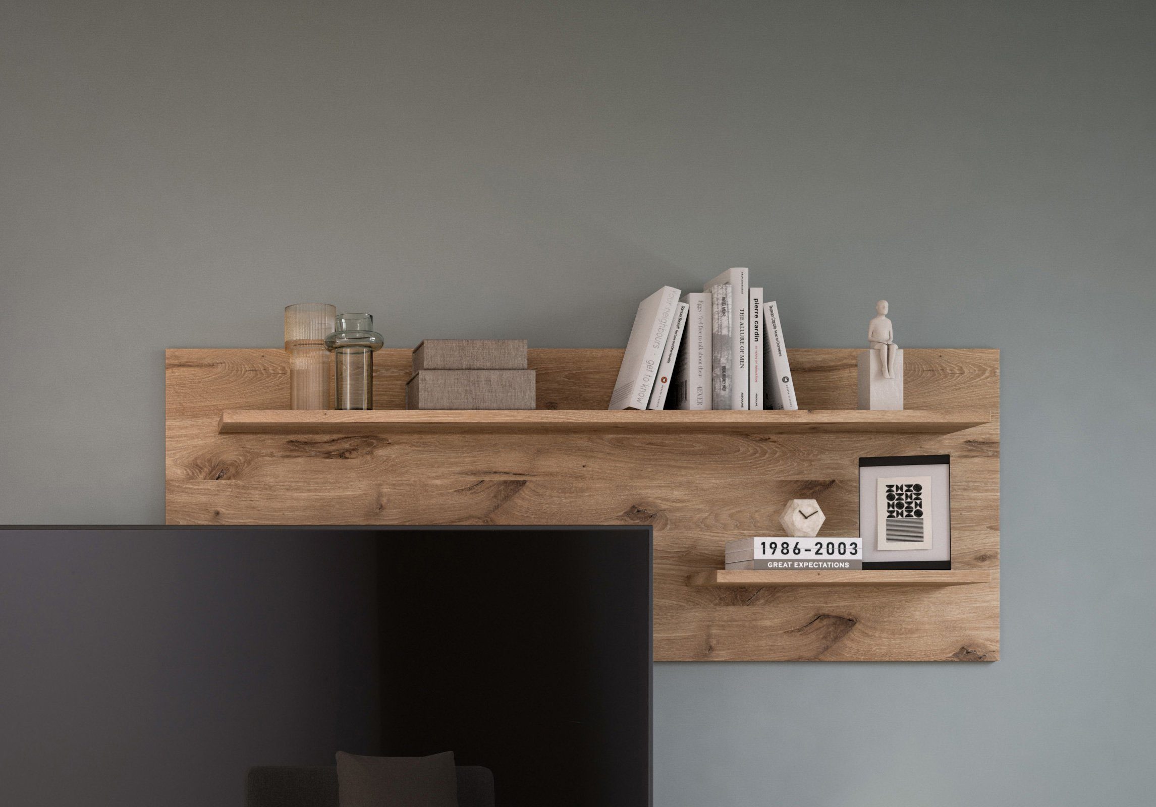 Newroom Wandboard Navid, Wandboard Eiche Wandregal Hängeregal Industrial Mo günstig online kaufen