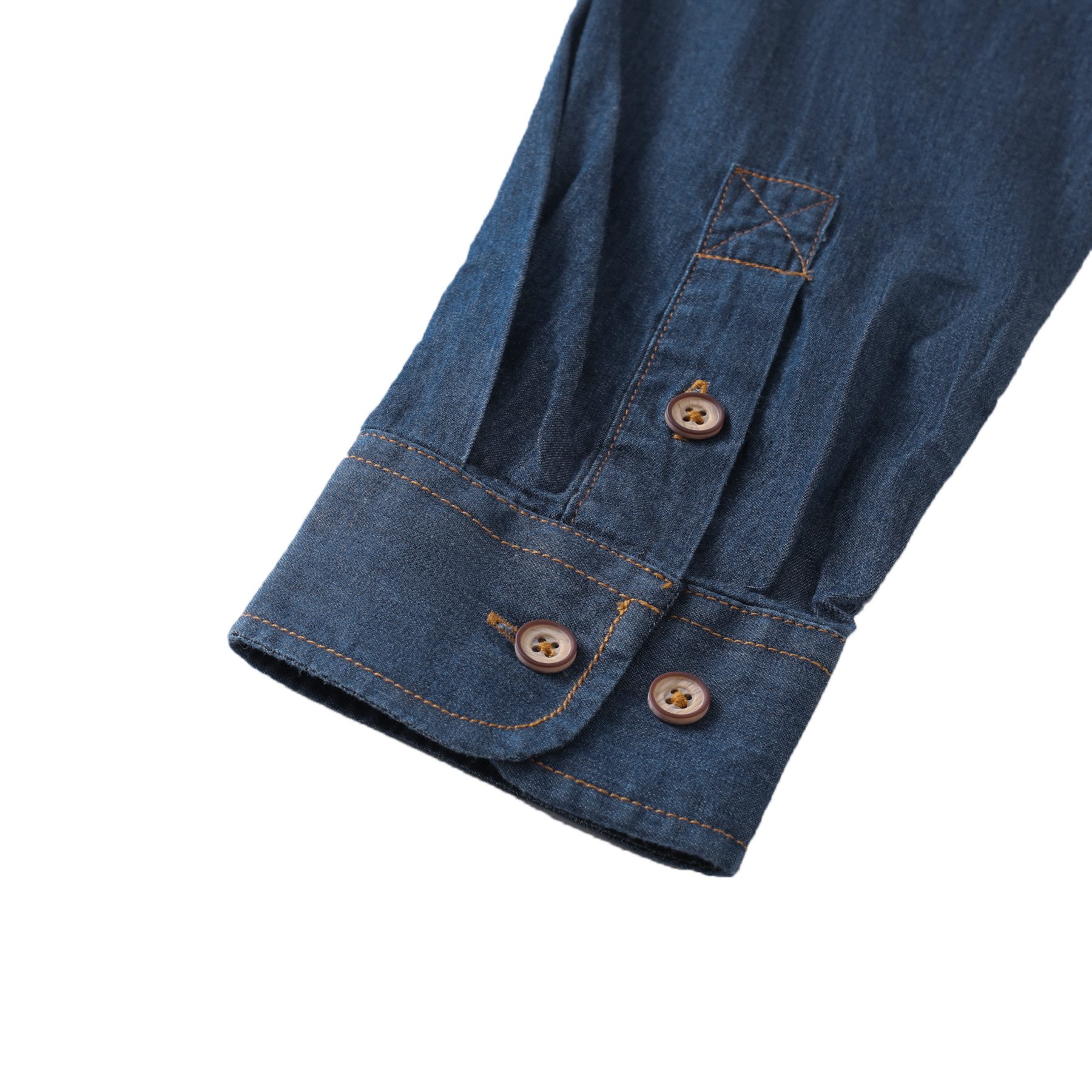 Allthemen Jeanshemd mit Brusttasche Herren Slim Fit Freizeithemd in Retro-Stil
