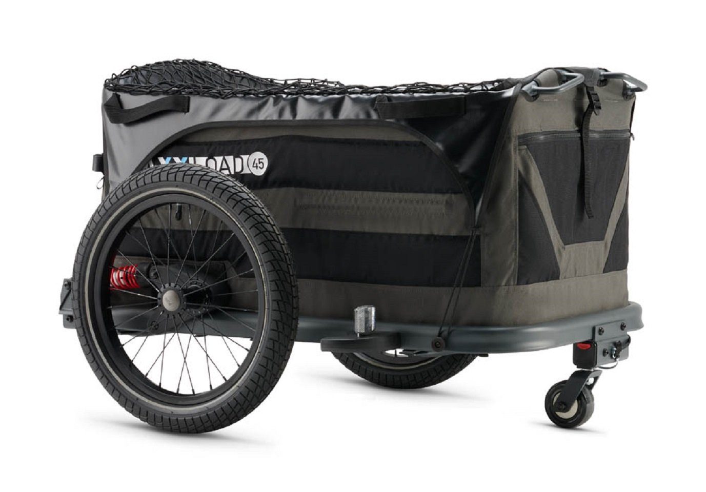 taXXi Fahrradlastenanhänger Lastenanhänger Load 45 Grey/Black Fahrradlastenanhänger, Ideal für Radreisen, Campingausflüge