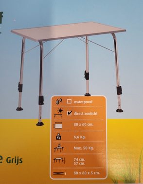 Klapptisch Tisch STABILIC I Luxe, hellgrau Campingtisch Klapptisch Kunststoff
