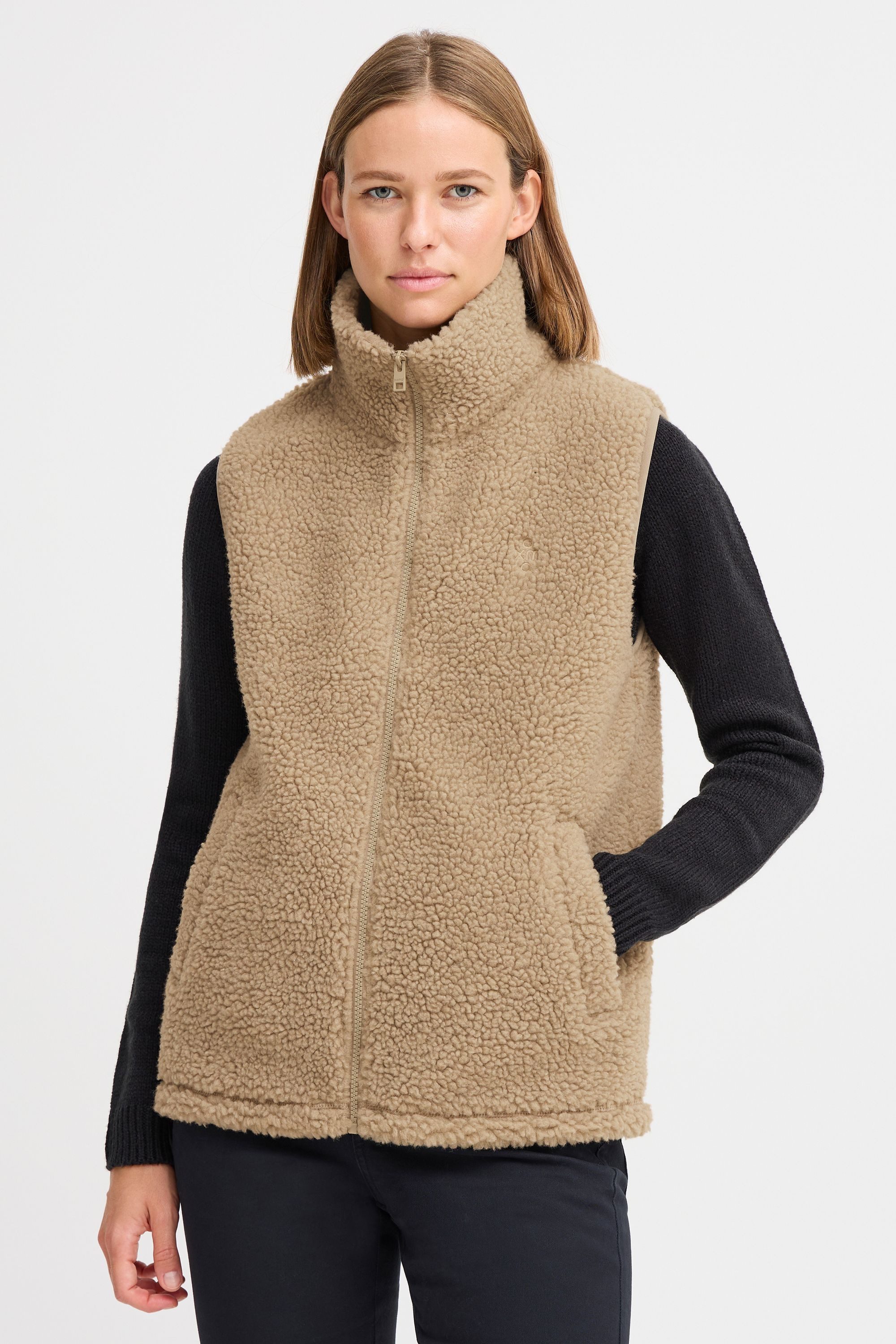 OXMO Plüschweste OXTINNE Lässige Teddyweste mit Taschen günstig online kaufen