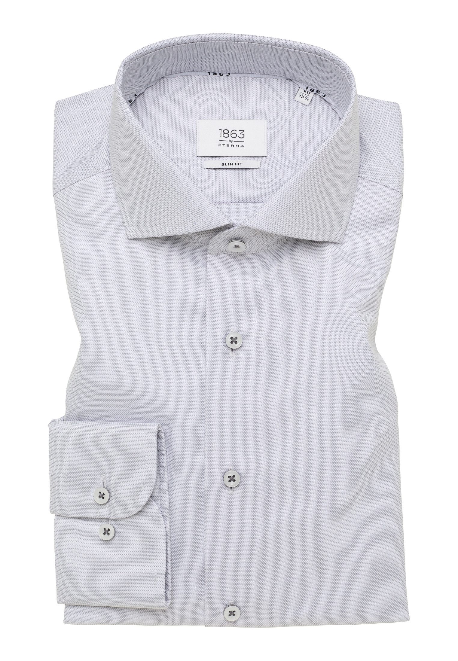 Eterna Langarmhemd - Slim Fit - Hai-Kragen -ohne Brusttasch