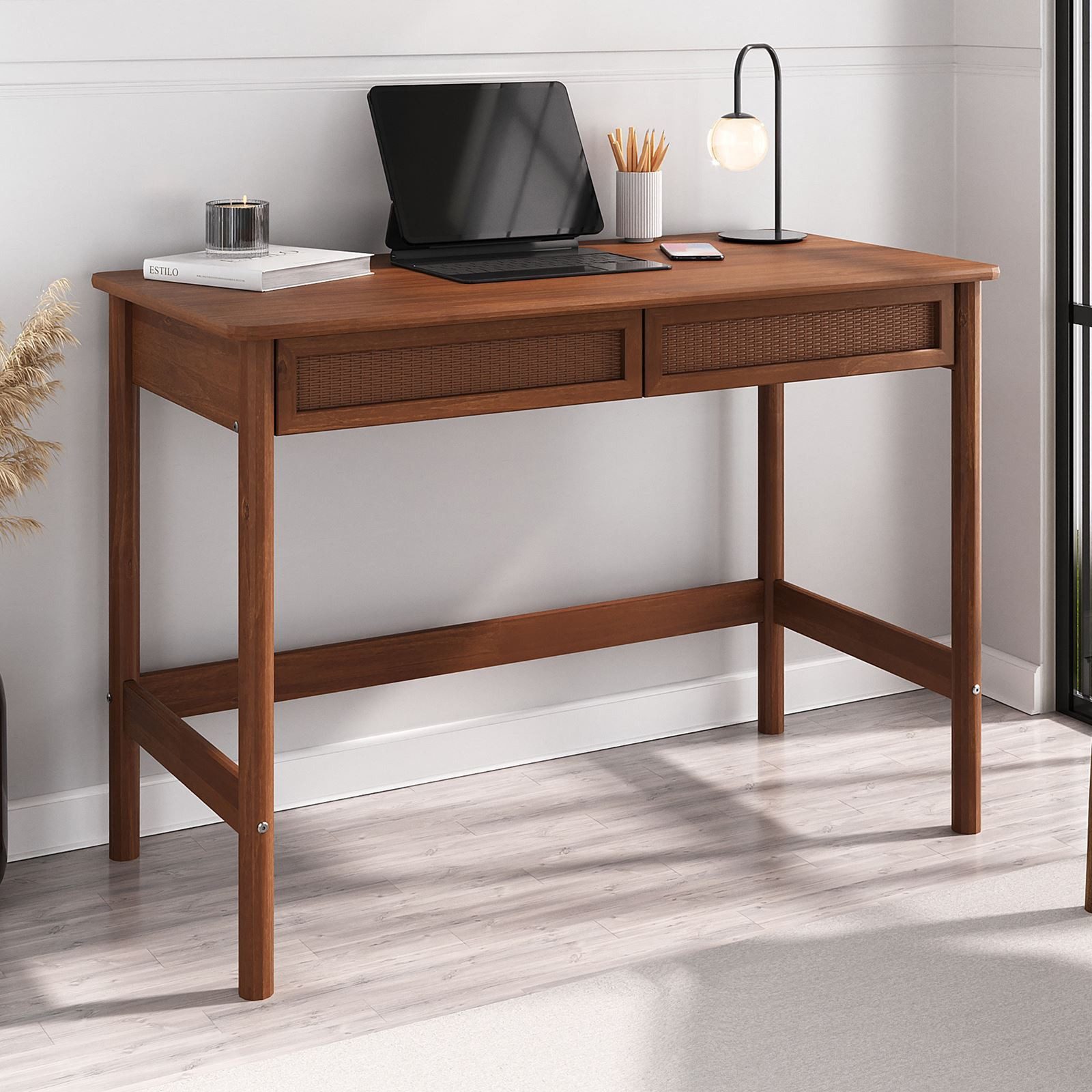 IDIMEX Schreibtisch RODRIGO, Tisch 110 cm breit aus Massivholz 2 Schubladen günstig online kaufen