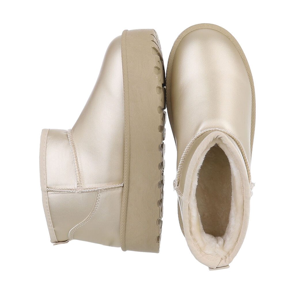 Ital-Design Kinder Snowboots Freizeit Stiefelette (87124585) Flach Stiefeletten in Gold