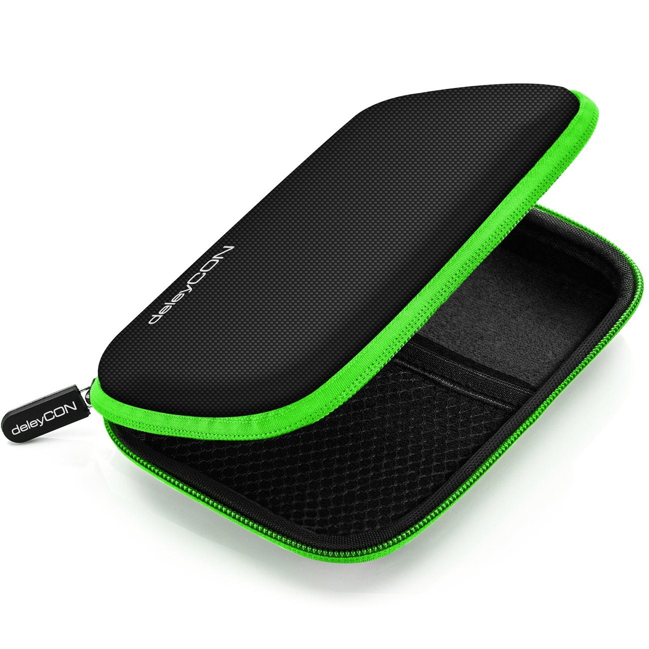deleyCON Festplattentasche deleyCON Festplattentasche Case für 2,5 Zoll HDD SSD 2 Fächer Schwarz