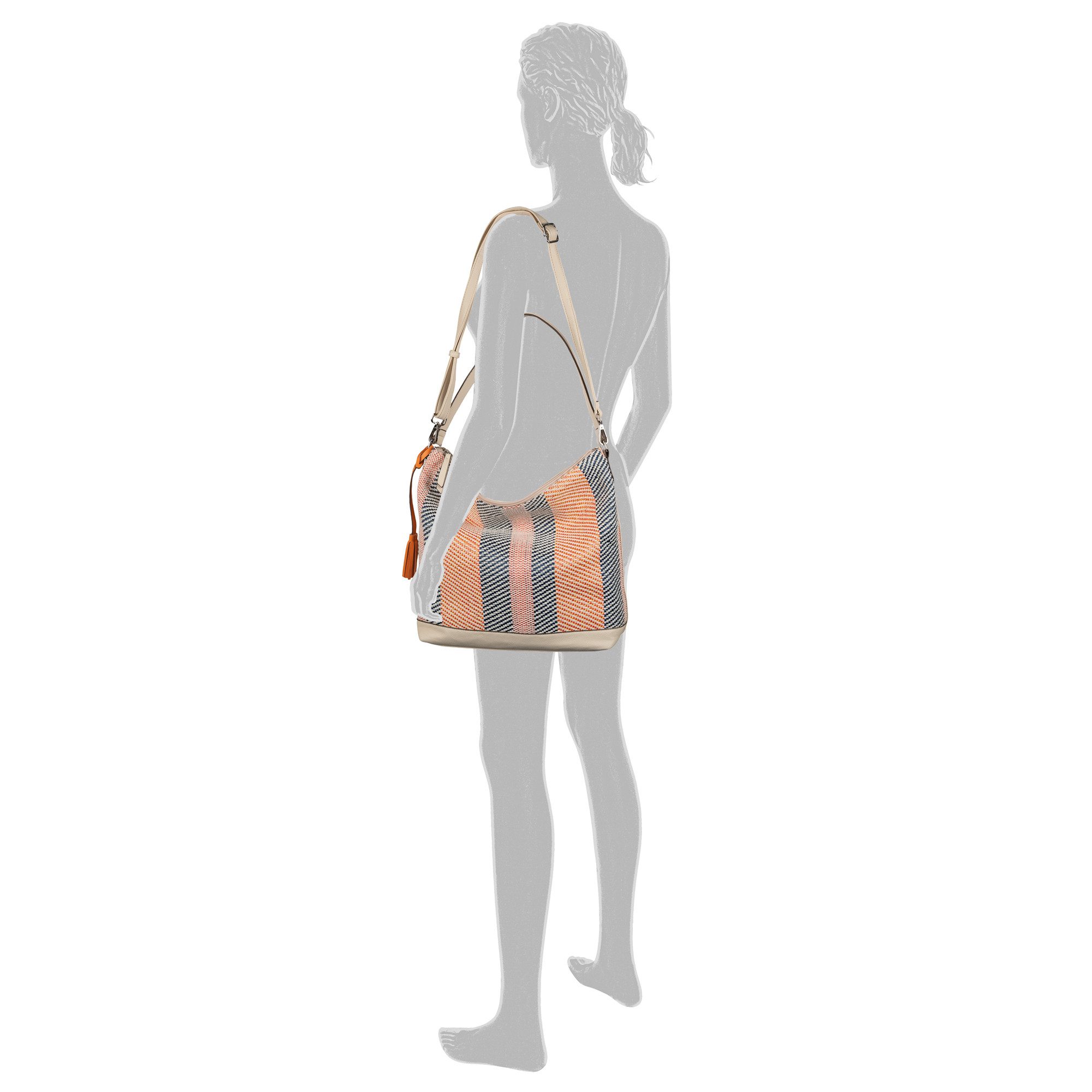 Gabor Hobo Annett, in Bastoptik besetzt mit glattem Kunstleder und einem Fransenanhänger