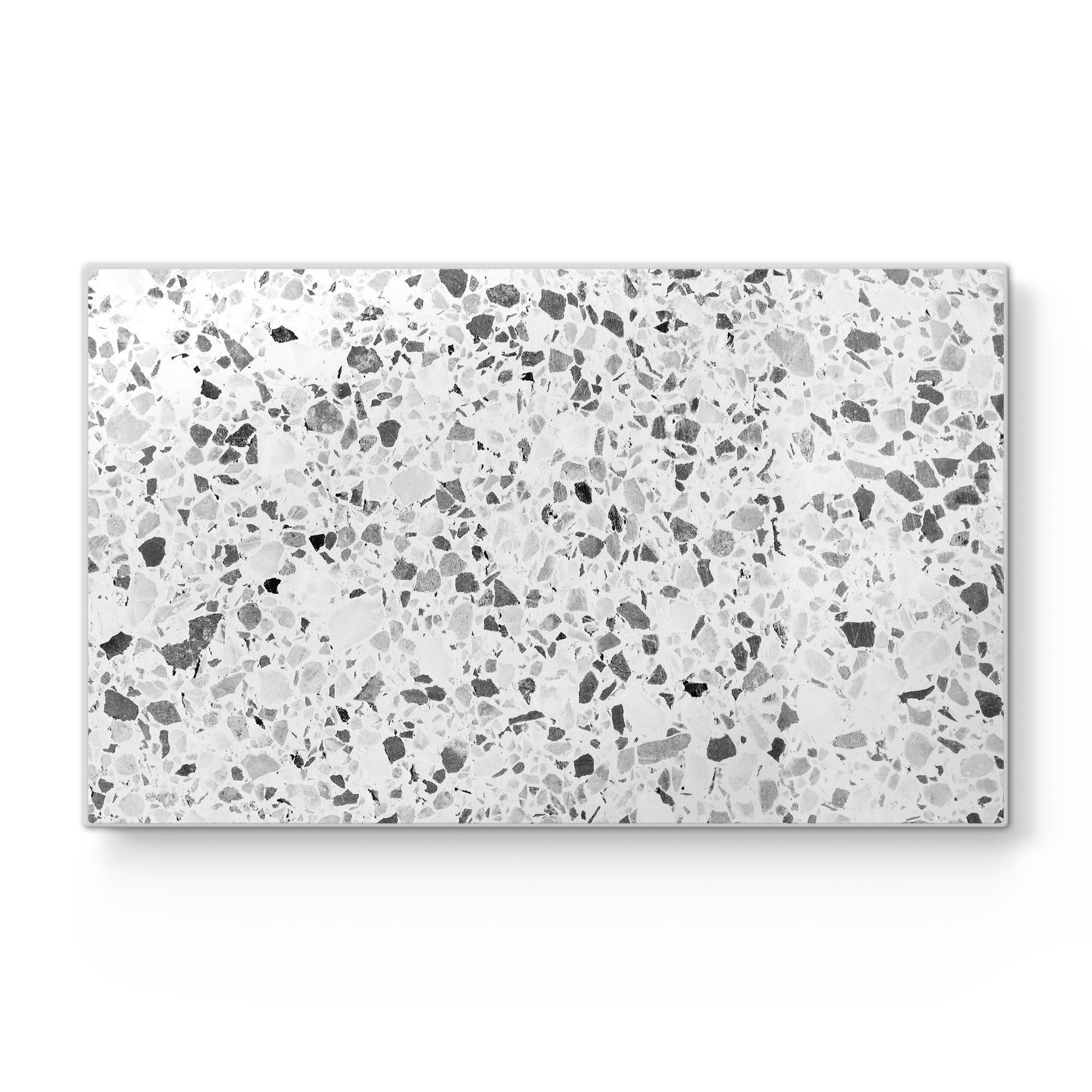 DEQORI Schneidebrett 'Grauer Terrazzo', Glas, Platte Frühstücksbrett Schneideplatte