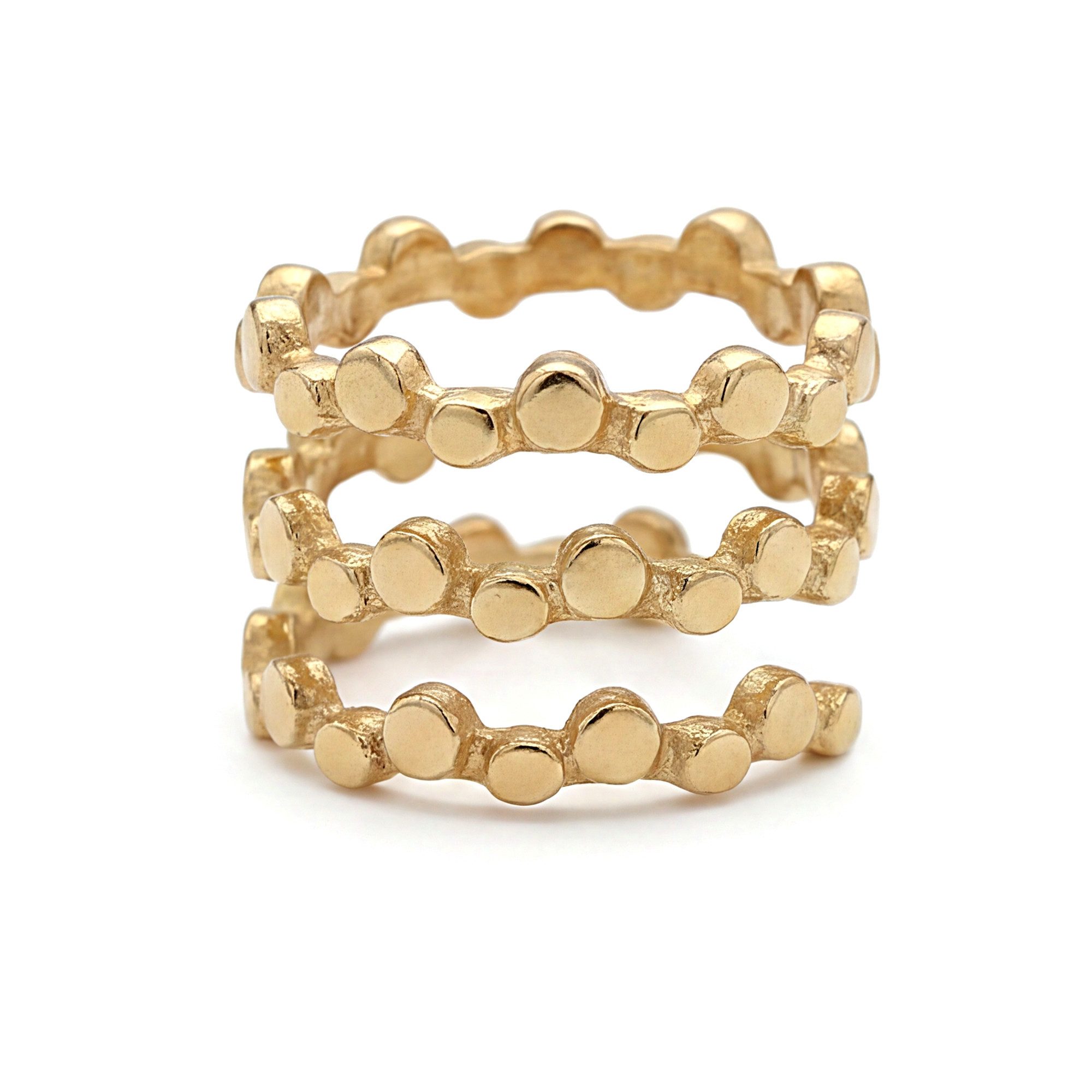 Villa Sorgenfrei Schmuckmanufaktur Fingerring Spiral Statement Ring vergoldeter Edelstahl