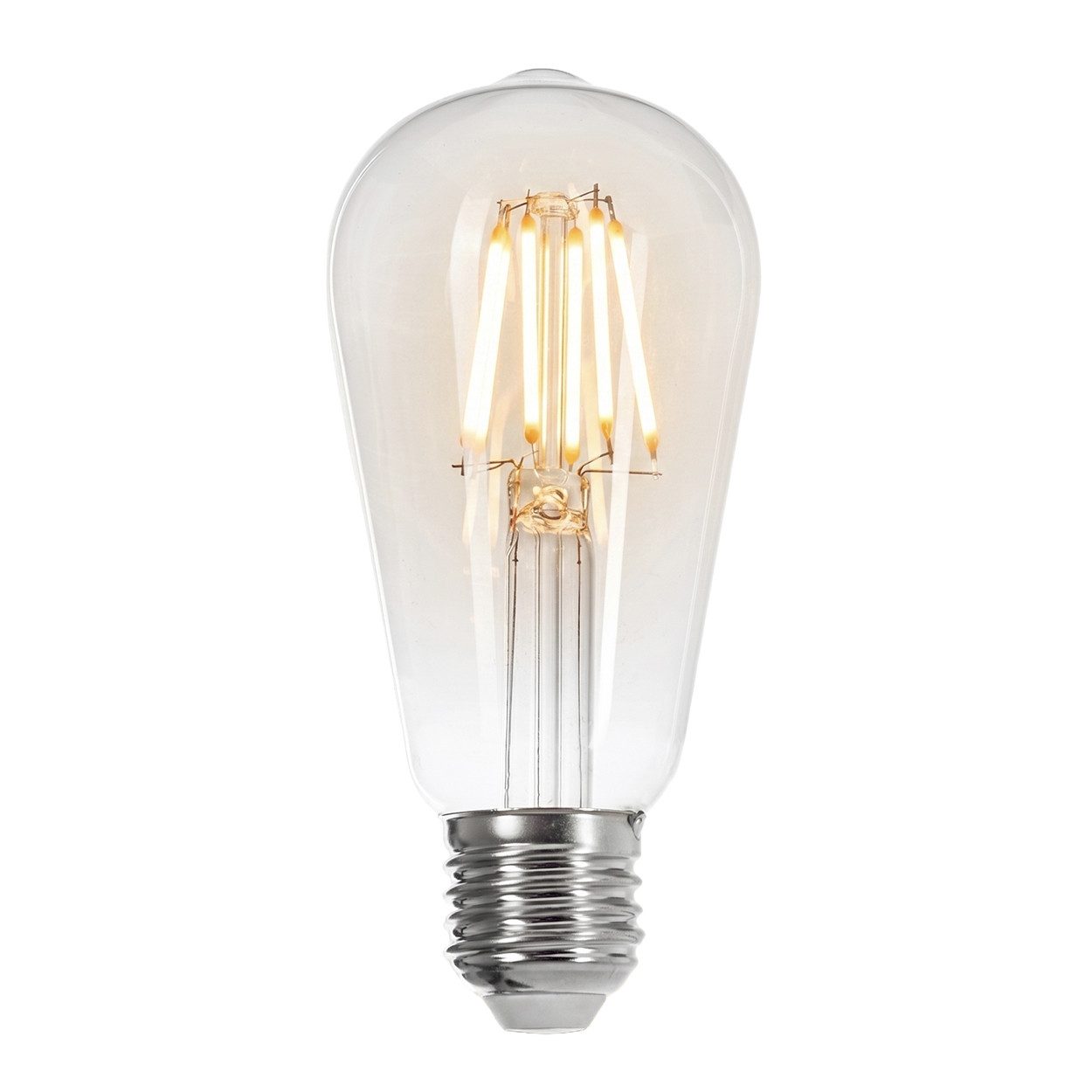 hofstein LED-Leuchtmittel 2er Set Glühbirne Warmweiß 6 Watt 800 Lumen, E27, 3000 Kelvin, Edison Vintage, Filament, Klar – Bild 3 von 5