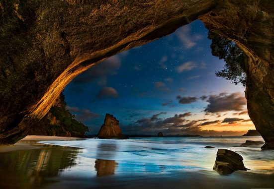IDEALDECOR Fototapete »Cathedral Cove Neuseeland ...