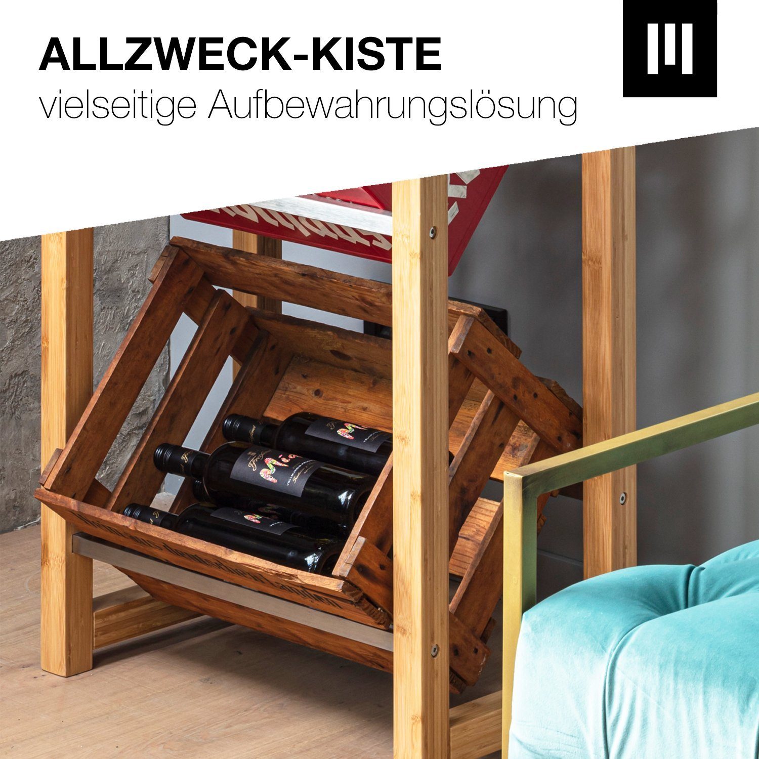 MANUMA® Allzweckkiste HOLZKISTE ideal für den James - Weinkiste - Geschenkkiste - Obstkiste