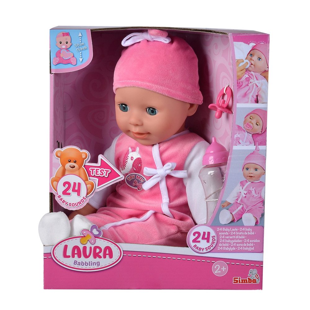 Simba Dickie Anziehpuppe Dickie TOYS Puppe Laura Babysprache 38cm